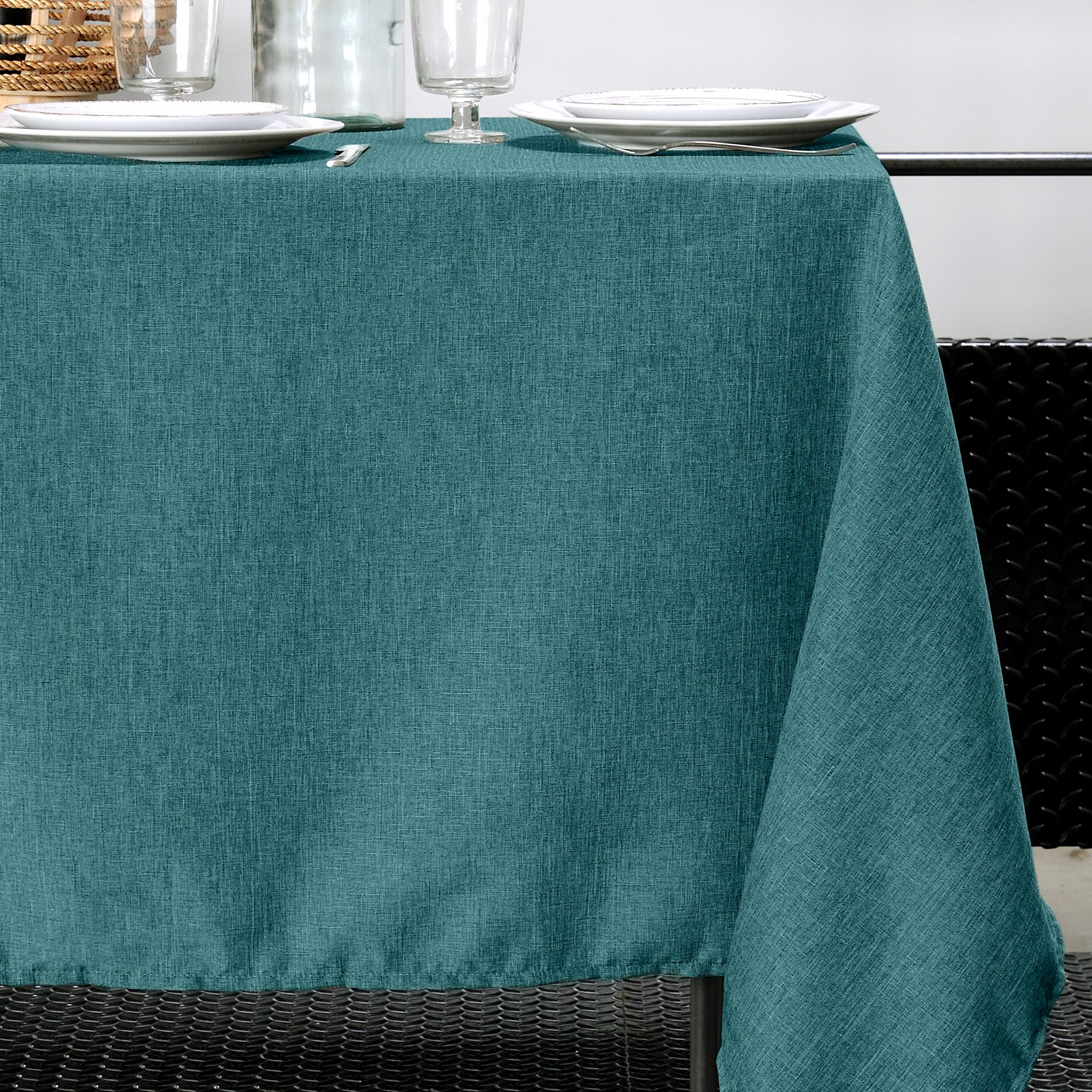 Nappe rectangulaire (L240 cm) Bea Bleu canard 1