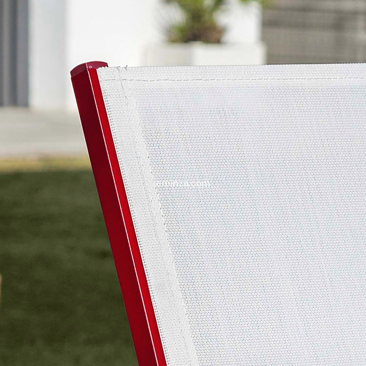Fauteuil de jardin alu empilable Murano - Rouge/Blanc 3