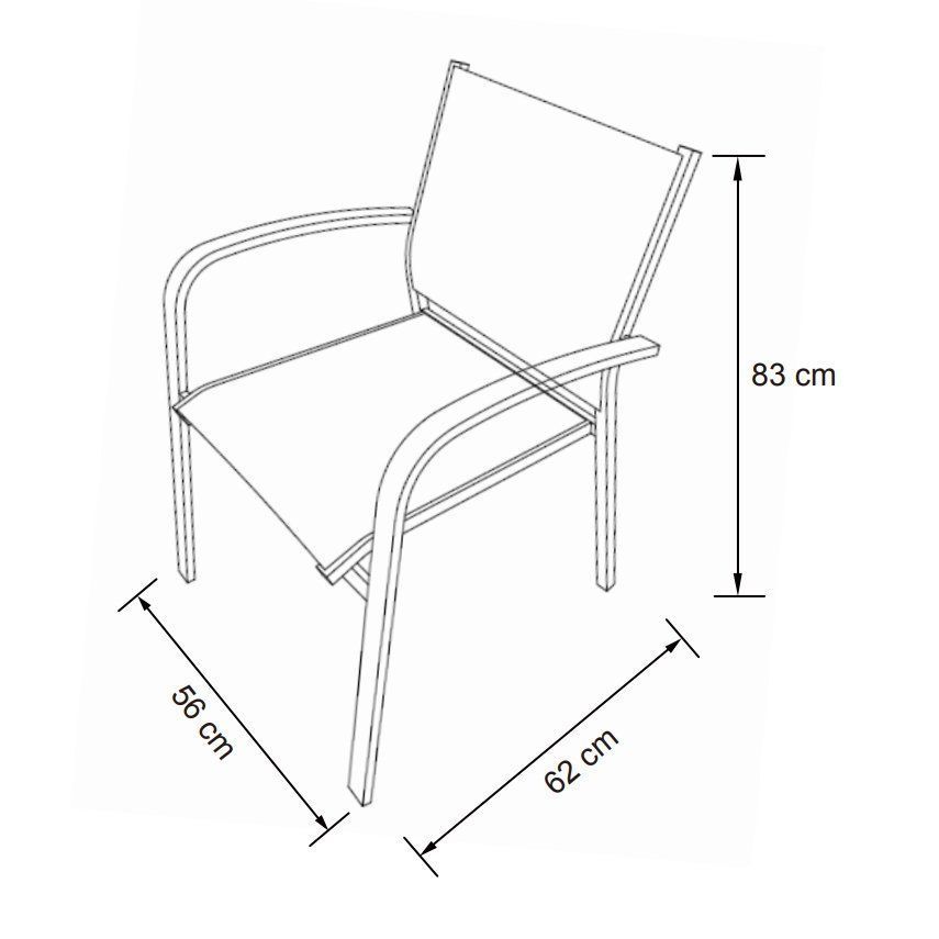 Fauteuil de jardin alu empilable Murano - Rouge/Blanc 5