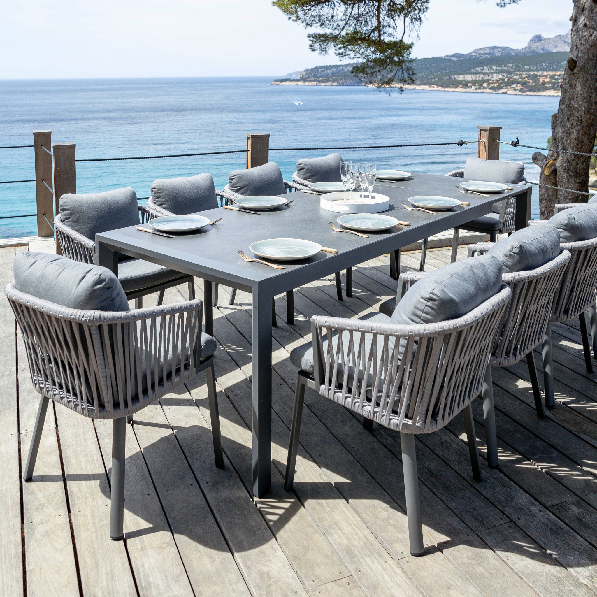 Lot de 2 fauteuils de jardin Amalfi - Gris anthracite 5