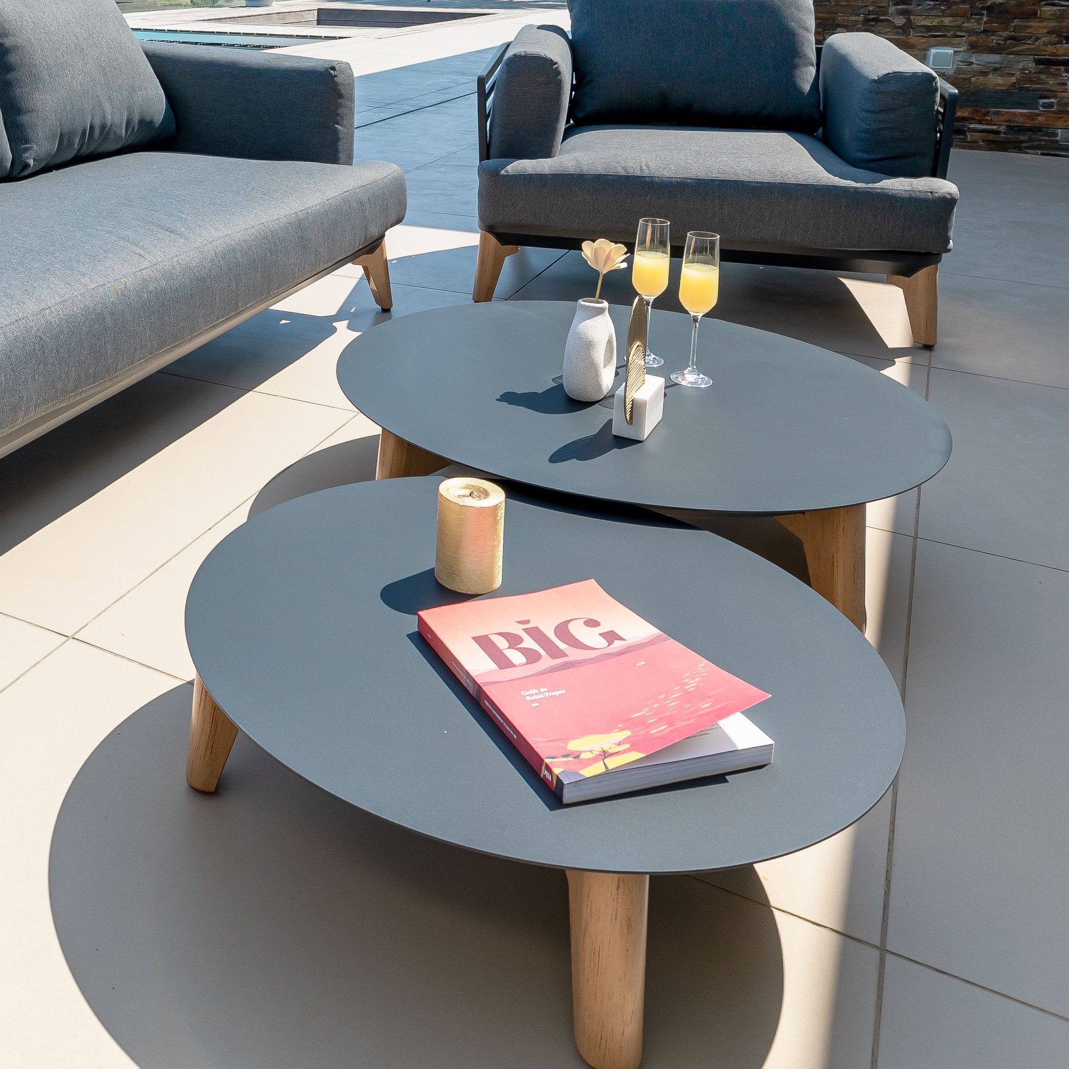 Table basse ronde (D68 cm) Monte Carlo - Anthracite 1