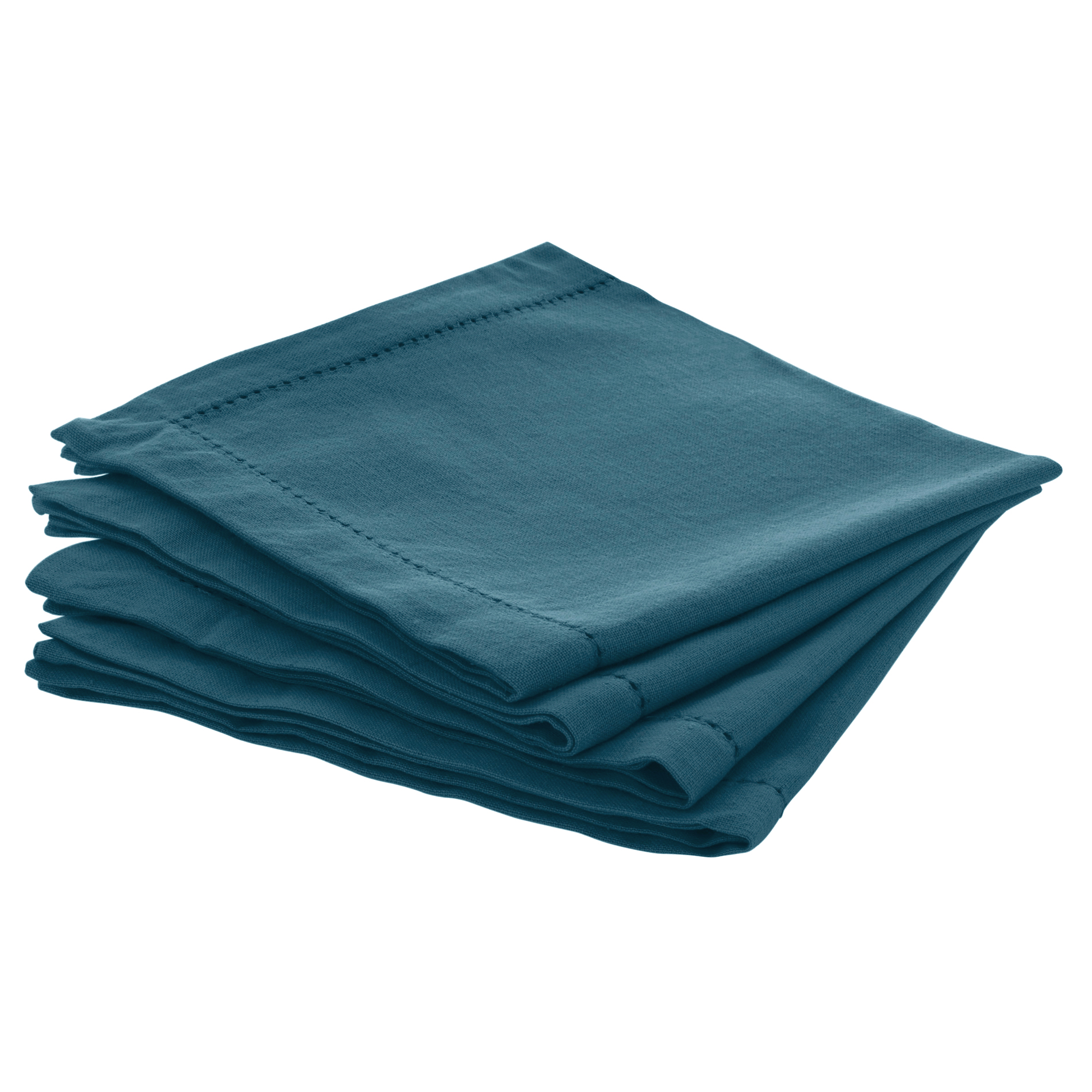 Lot de 4 serviettes Chambray Bleu canard 3