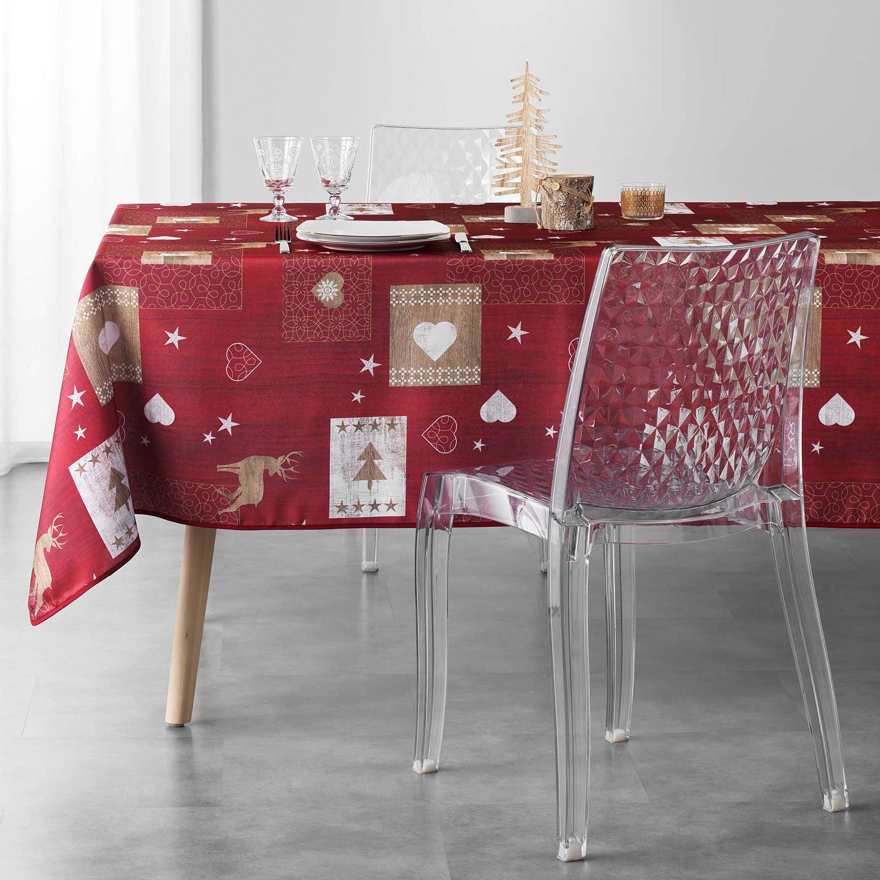 Nappe rectangulaire (L240 cm) Augustin Rouge 1