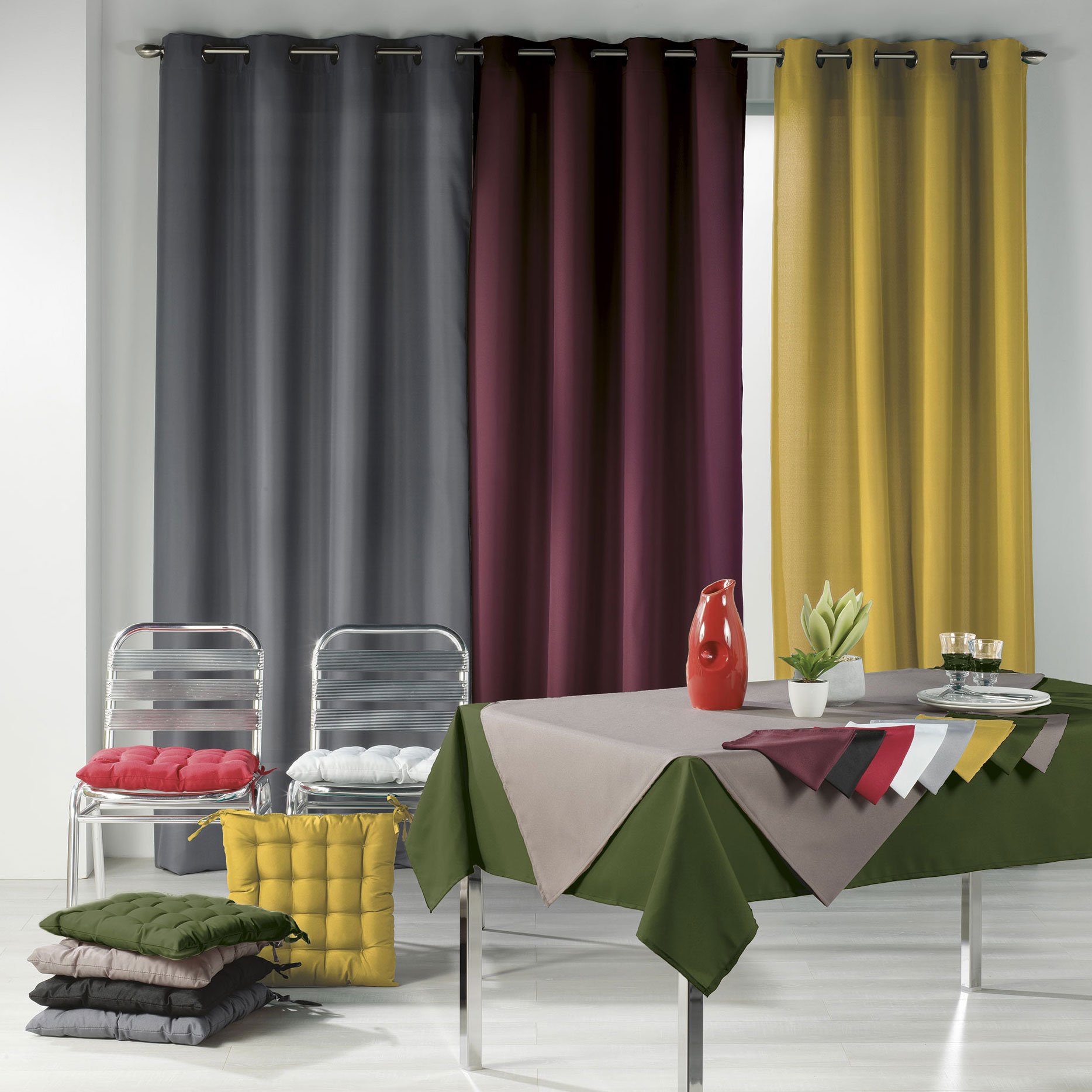 Lot de 3 serviettes Essentiel Bordeaux 2