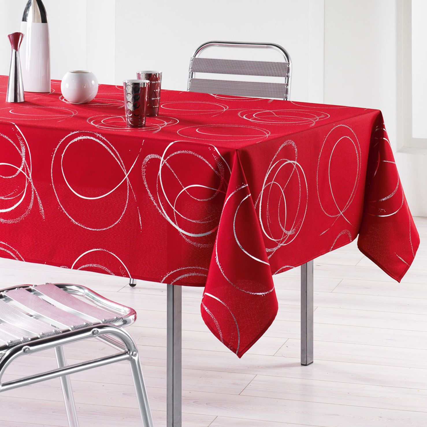 Nappe rectangulaire (L240 cm) Bully Rouge 1