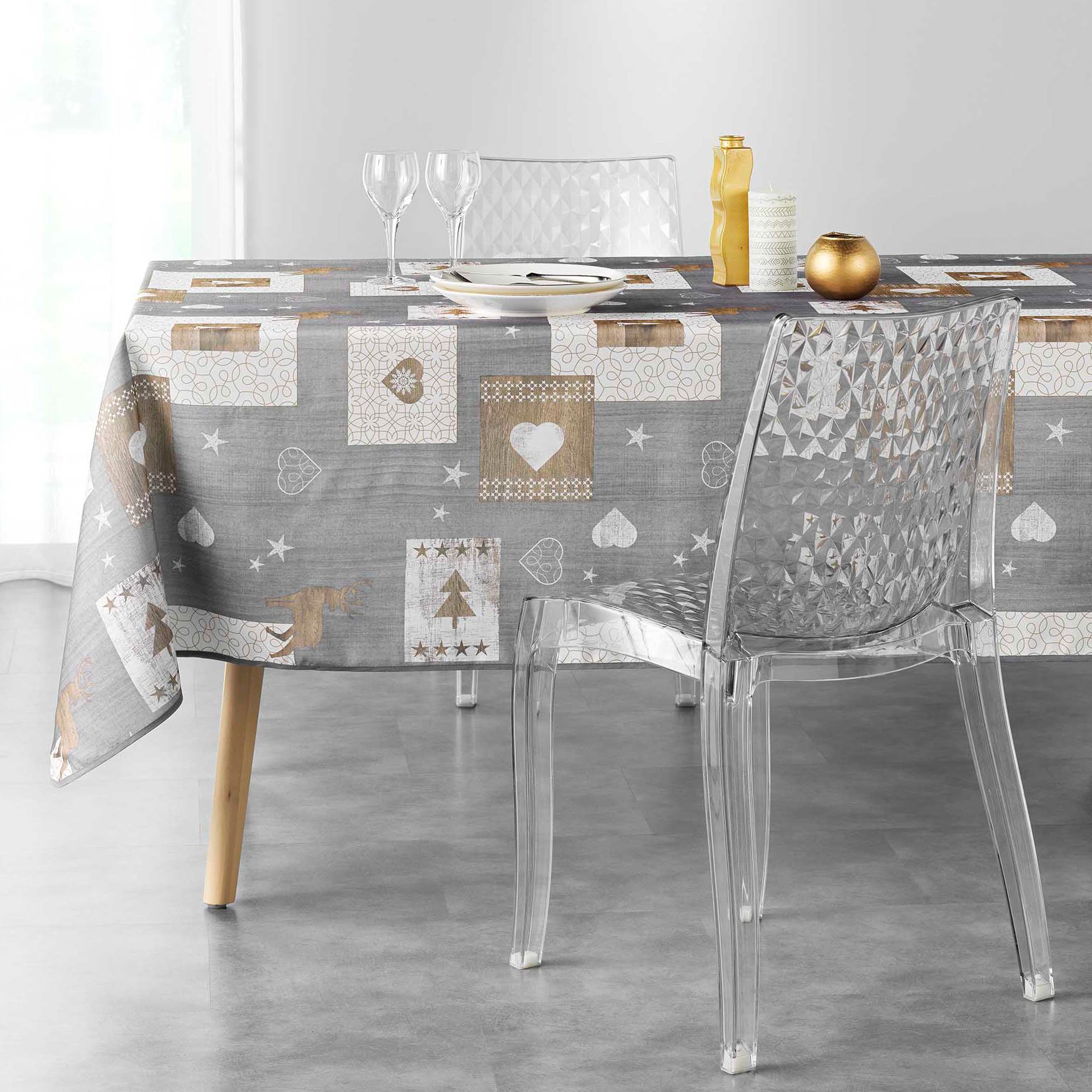 Nappe rectangulaire (L300 cm) Augustin Grise 1