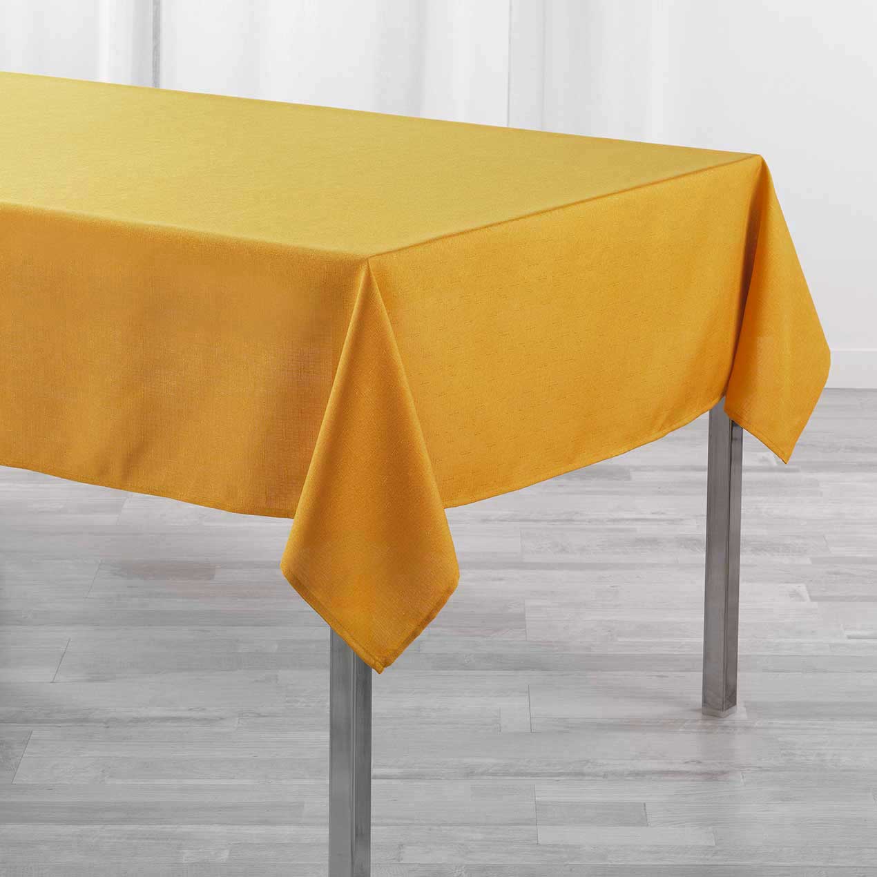 Nappe rectangulaire enduite (L250 cm) Newton Jaune moutarde 3