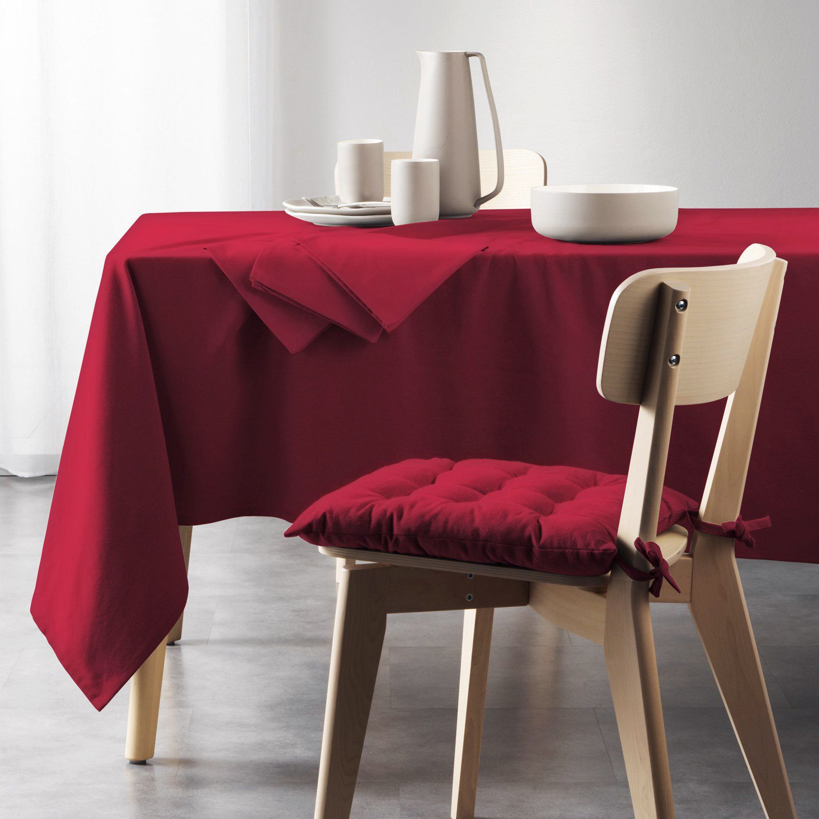 Lot de 3 serviettes coton recyclé (40 cm) Mistral Bordeaux 2