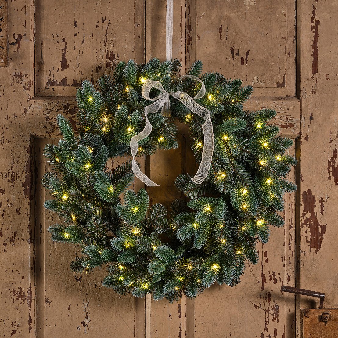 Couronne de Noël lumineuse Trondheim Blanc chaud 1