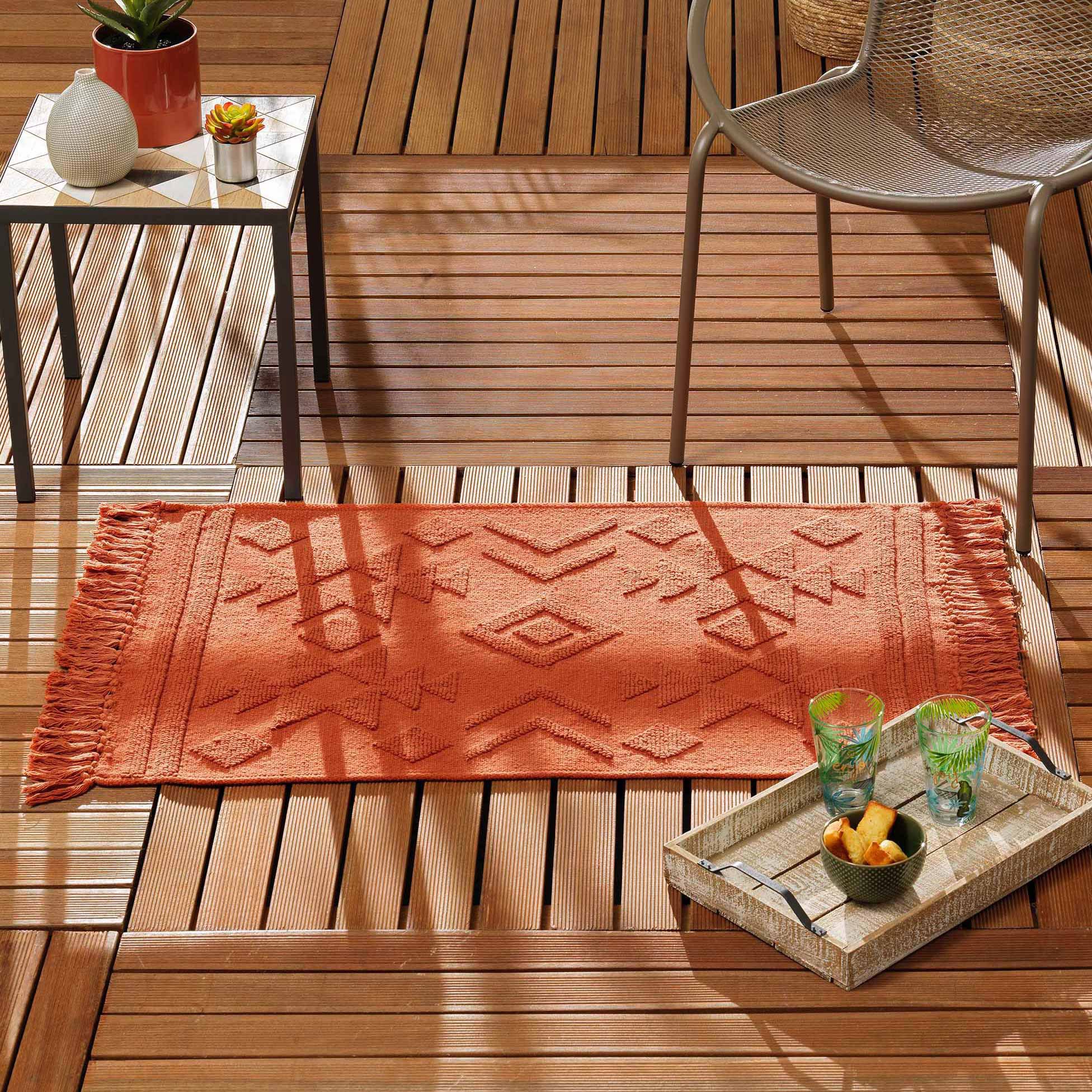 Tapis coton (90 cm) Cilaos Terracotta 1