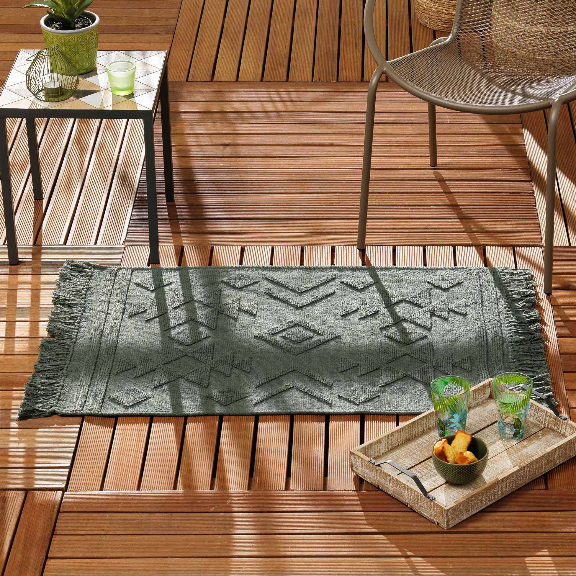 Tapis coton (90 cm) Cilaos Vert kaki 1