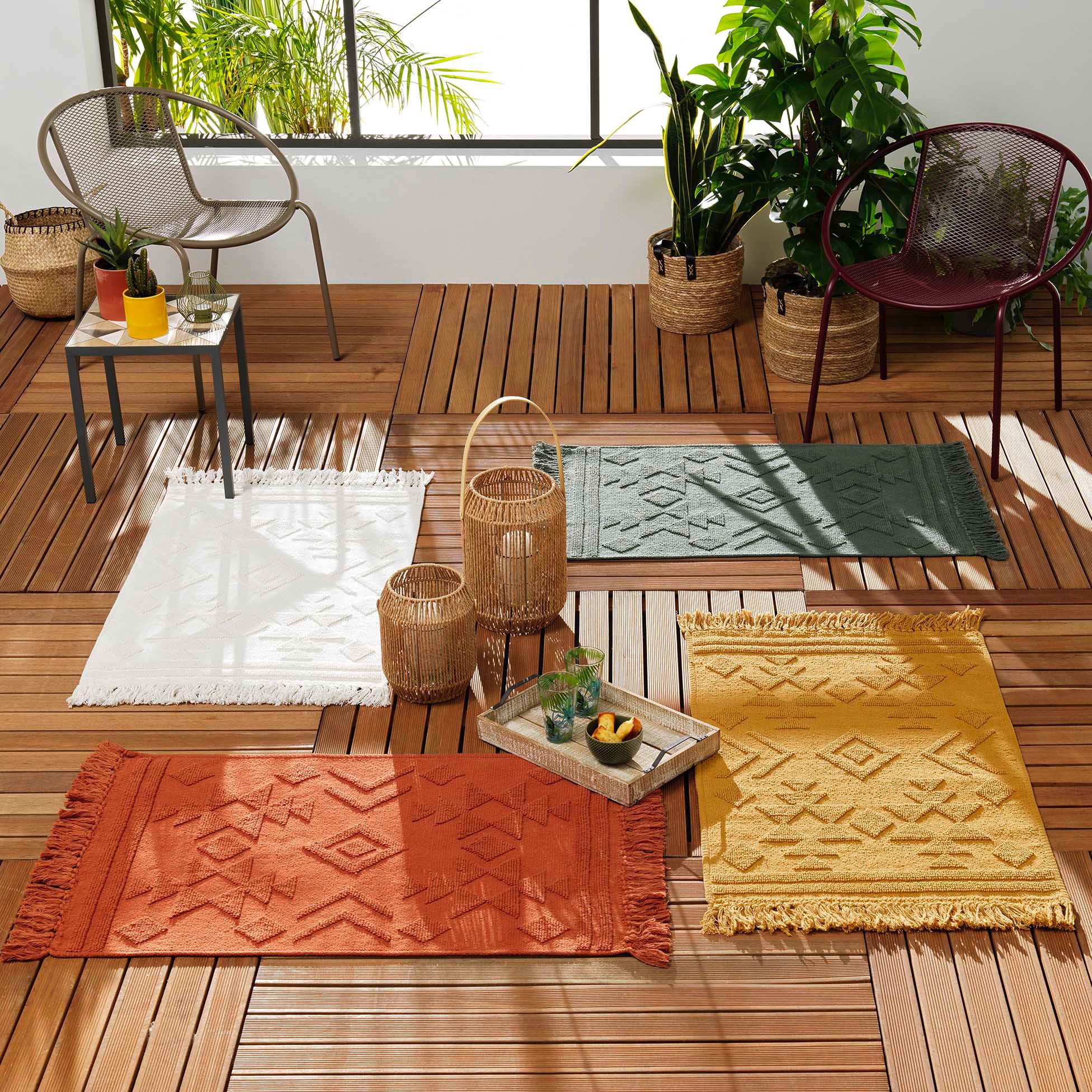 Tapis coton (90 cm) Cilaos Vert kaki 2