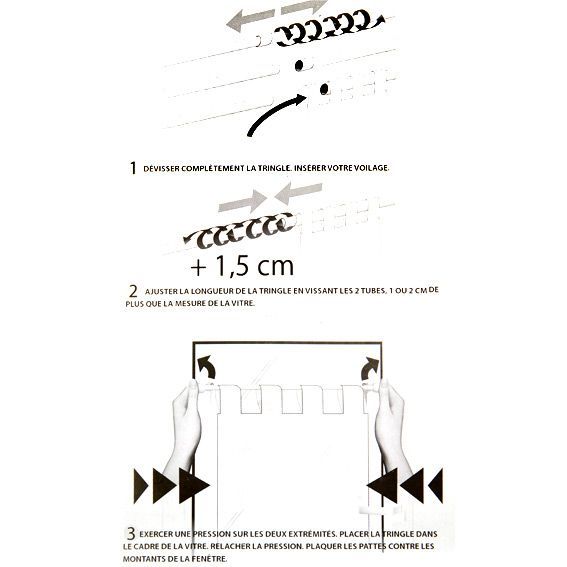 Tringle extensible Fix'vit (50 à 80 cm) Blanc 4