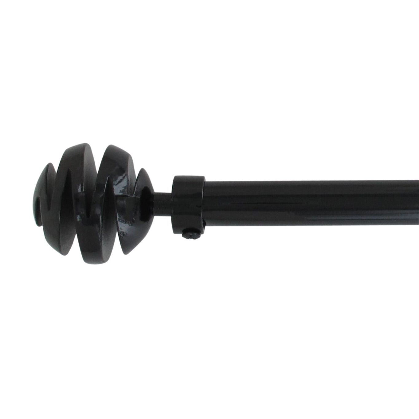 Kit de tringle extensible (L210 - L380 cm / D19 mm) Villalouise Noir laqué 2