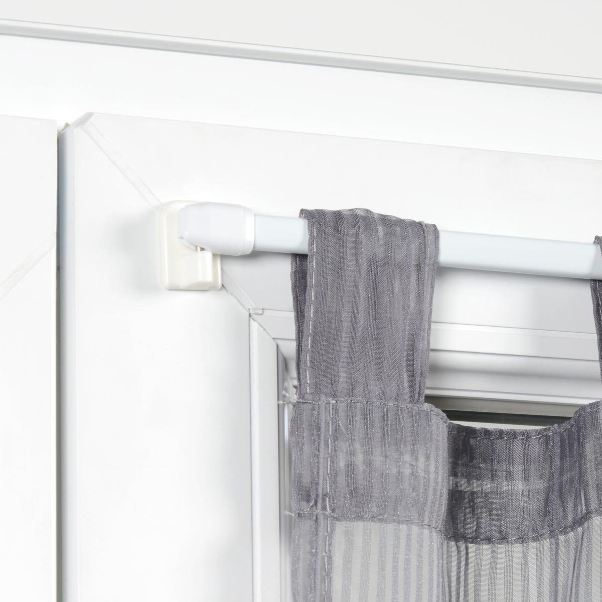 Kit de 2 tringles extensibles ovales (80 à 110 cm) Blanc 1