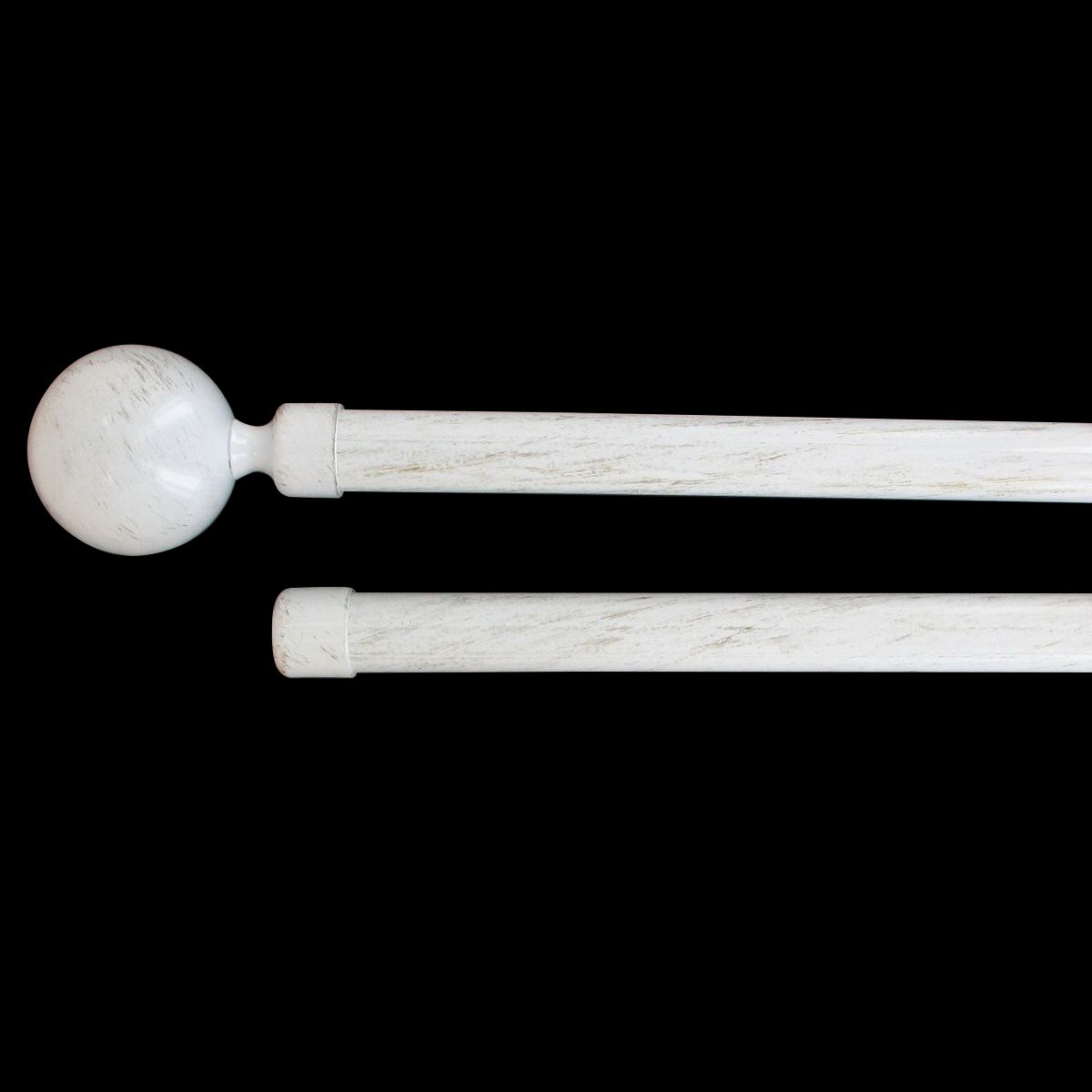 Kit de tringle extensible double barres (L120 - L210 cm / D19 mm) Paloma Blanc et or 1