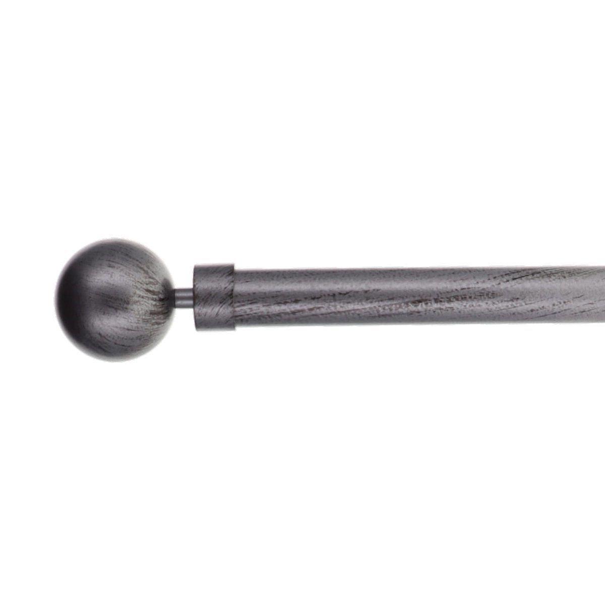 Kit de tringle extensible (L120 - L210 cm / D28 mm) Gaia Argent et noir 1