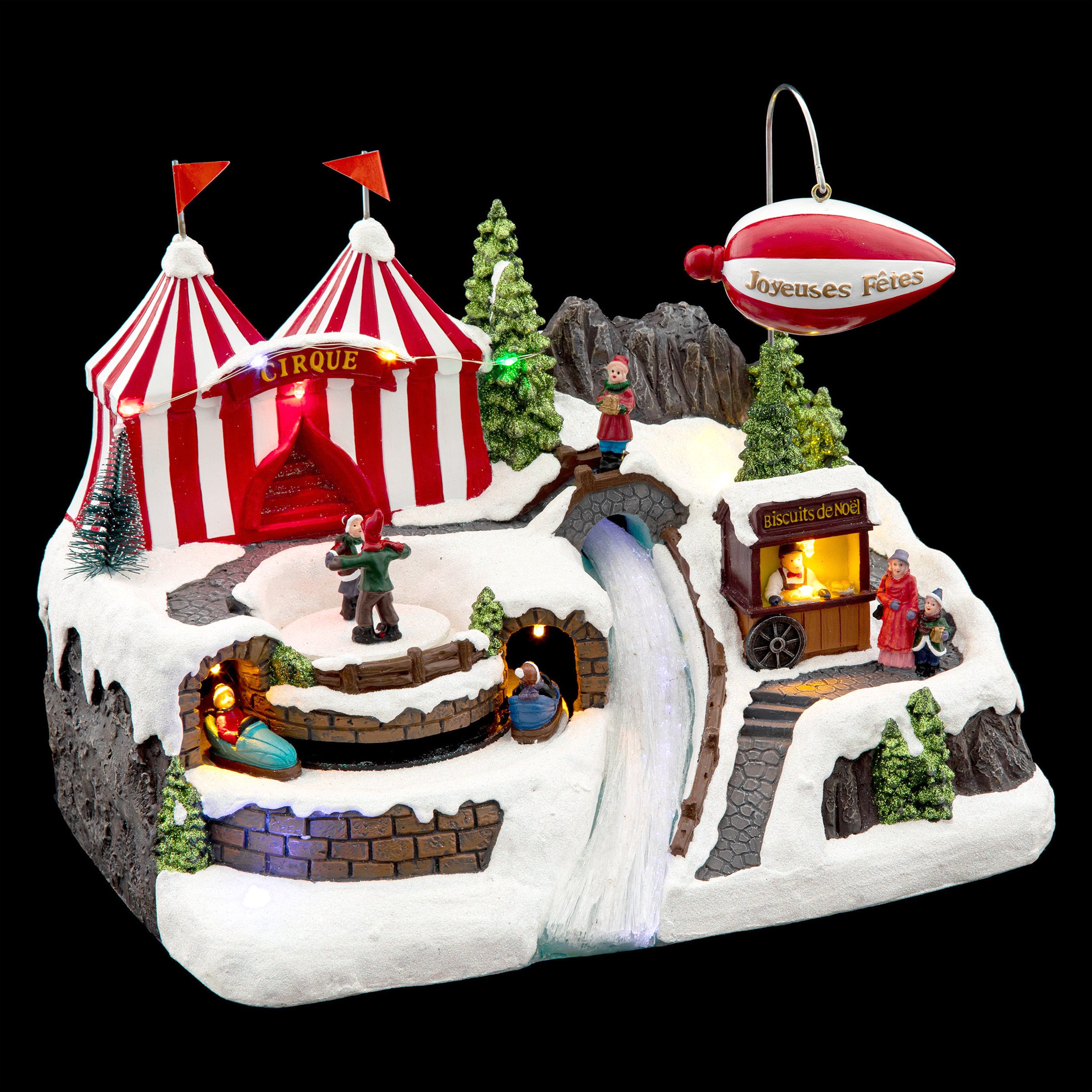 Village de Noël lumineux Chapiteau et dirigeable
