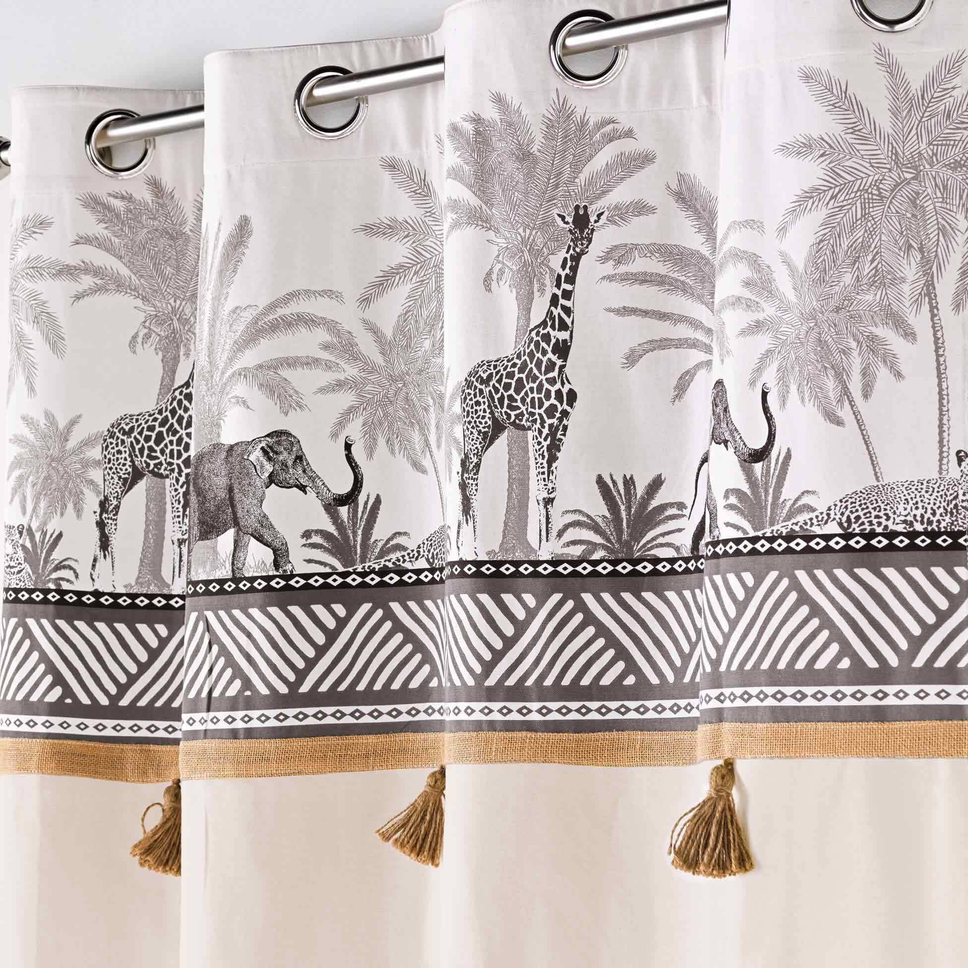 Rideau coton (140 x 240 cm) Kenya lodge Ecru 2