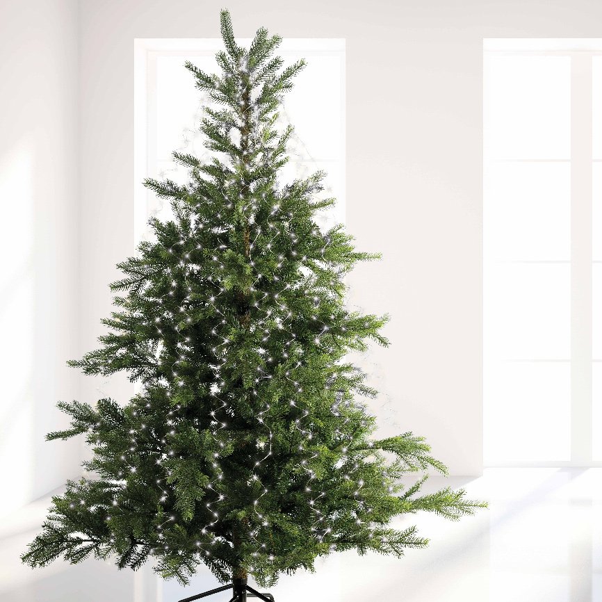 Rideau pour sapin Flashing light Micro led H2,40 m Blanc froid 832 LED 3