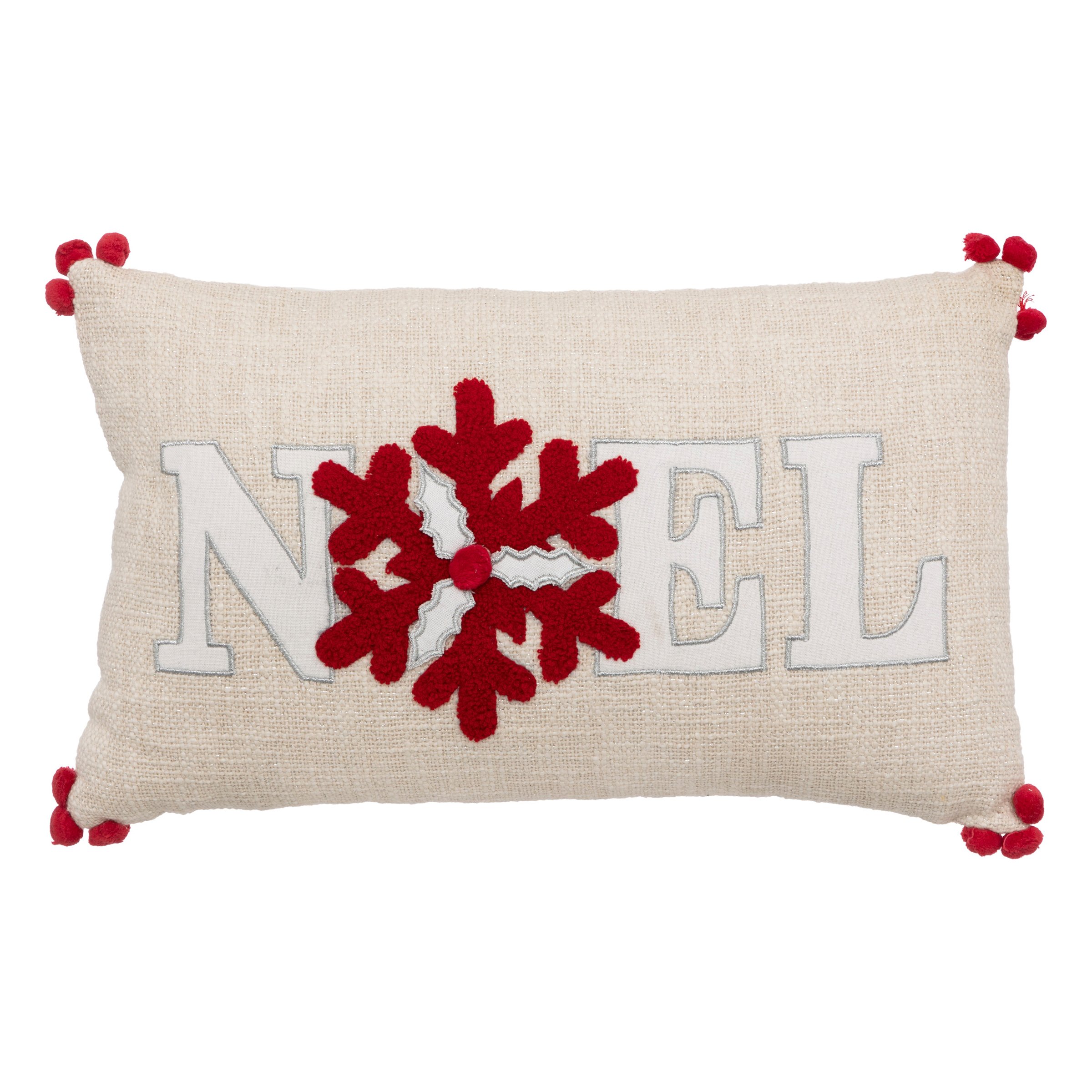Coussin de noël carré (40 cm) Flocon Noël Beige