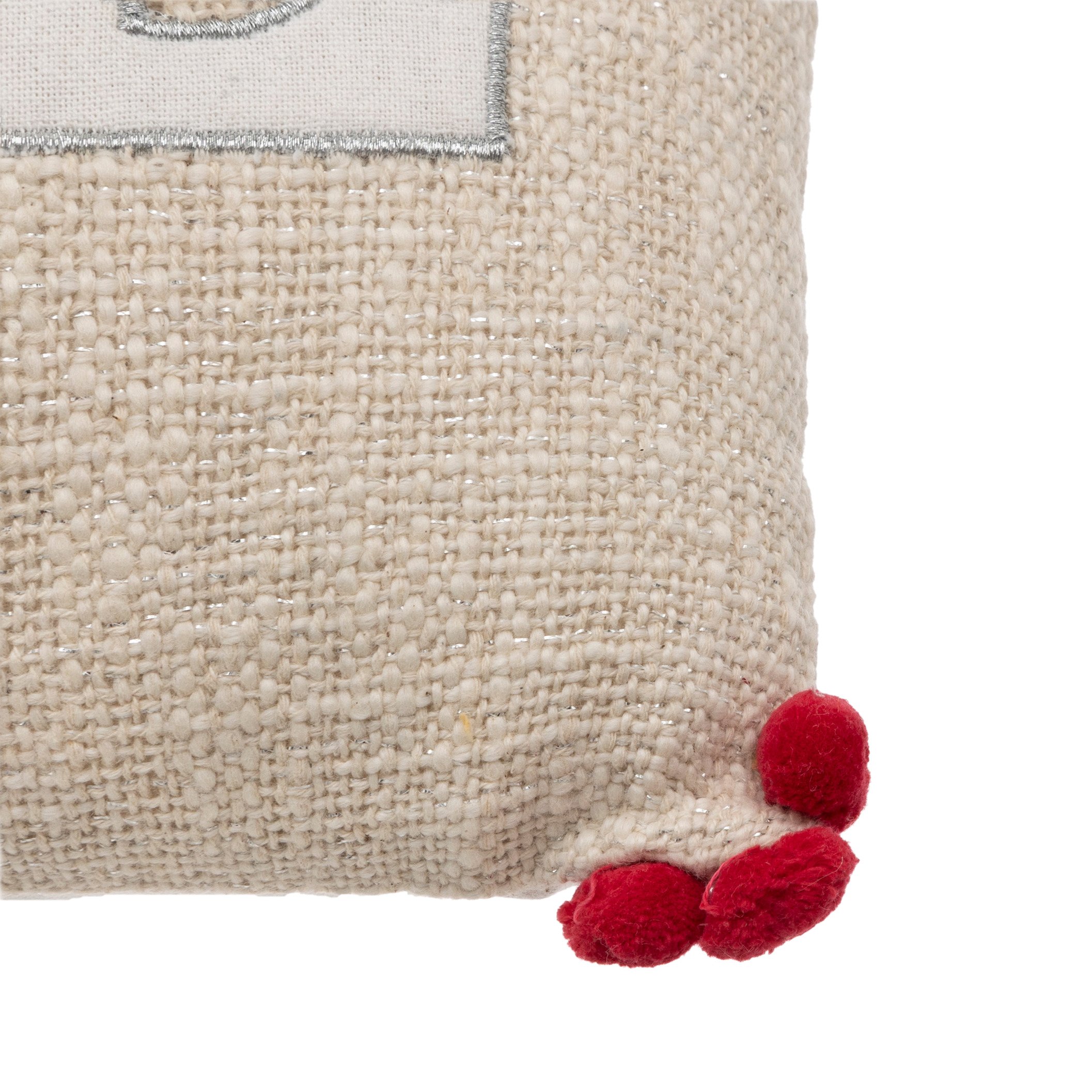 Coussin de noël carré (40 cm) Flocon Noël Beige