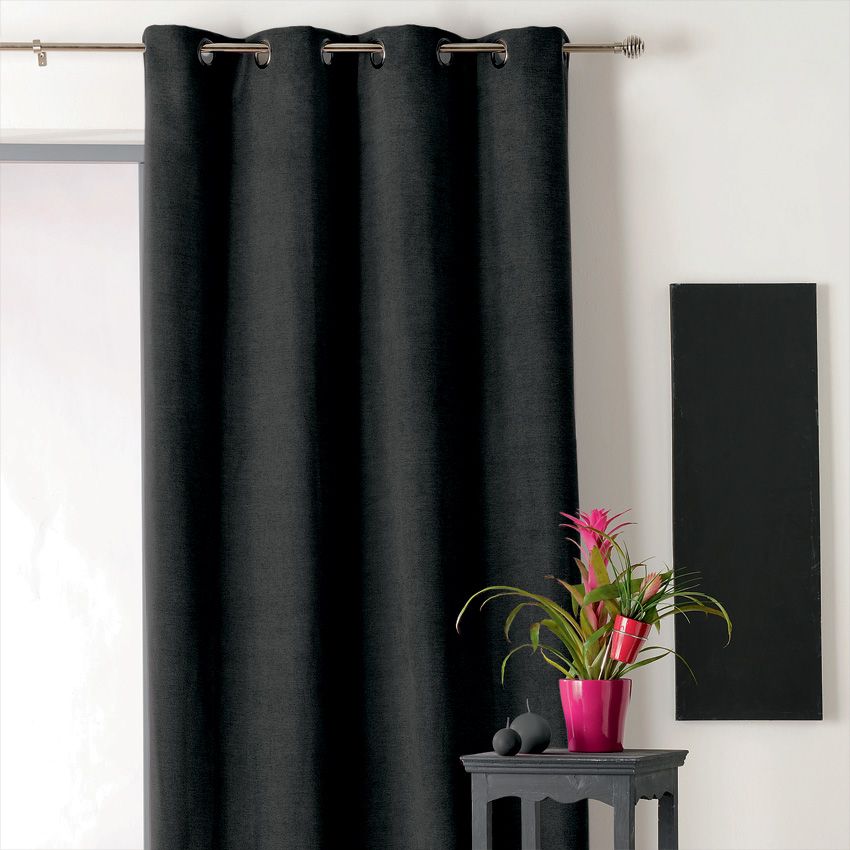Rideau occultant isolant (140 x H260 cm) Alaska Noir 1