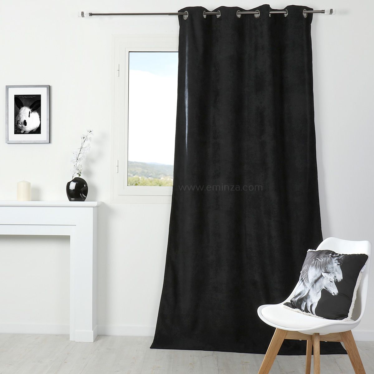 Rideau occultant isolant (140 x H260 cm) Alaska Noir 3