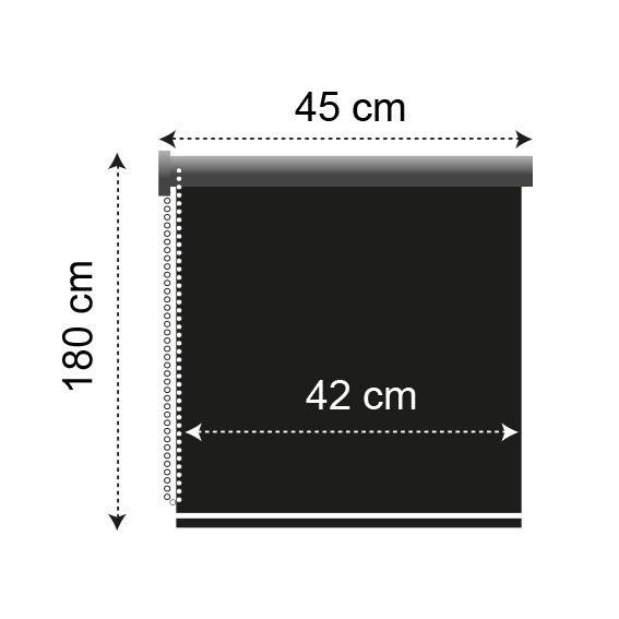 Store enrouleur occultant (45 x 180 cm) Uni Gris 4