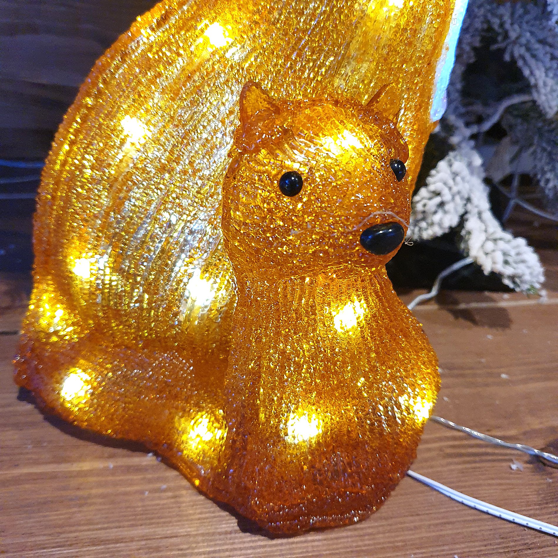 Renard lumineux Maman et son petit à piles Blanc froid 30 LED 3
