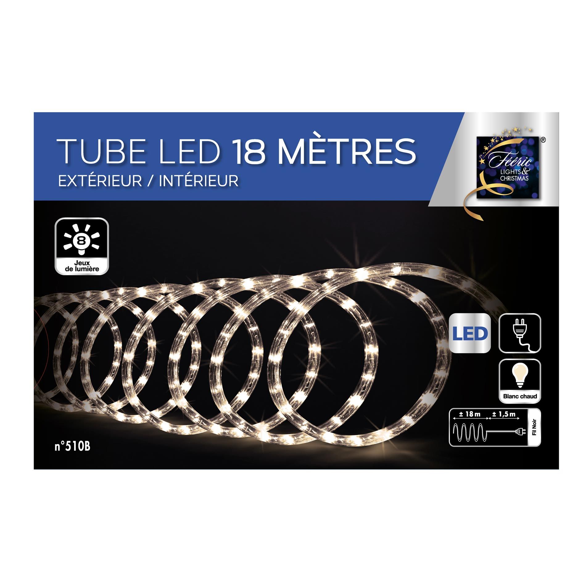 Tube lumineux 18 m Blanc chaud 324 LED 4
