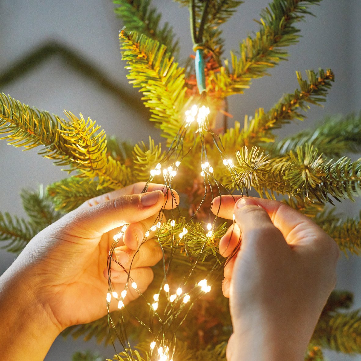 Rideau pour sapin Flashing light Micro led H2,10 m Blanc chaud 672 LED 5