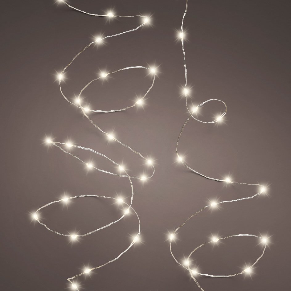 Guirlande lumineuse Luxe Durawise 4,90 m Blanc chaud 100 Micro LED CT à piles 1