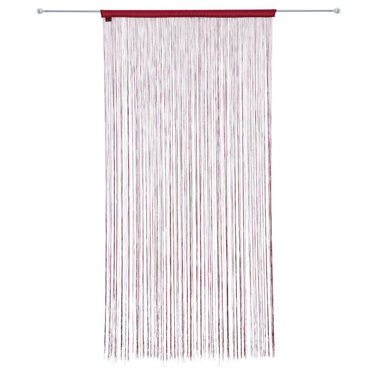 Rideau de fil (90 x H200 cm) Uni Rouge grenat 2
