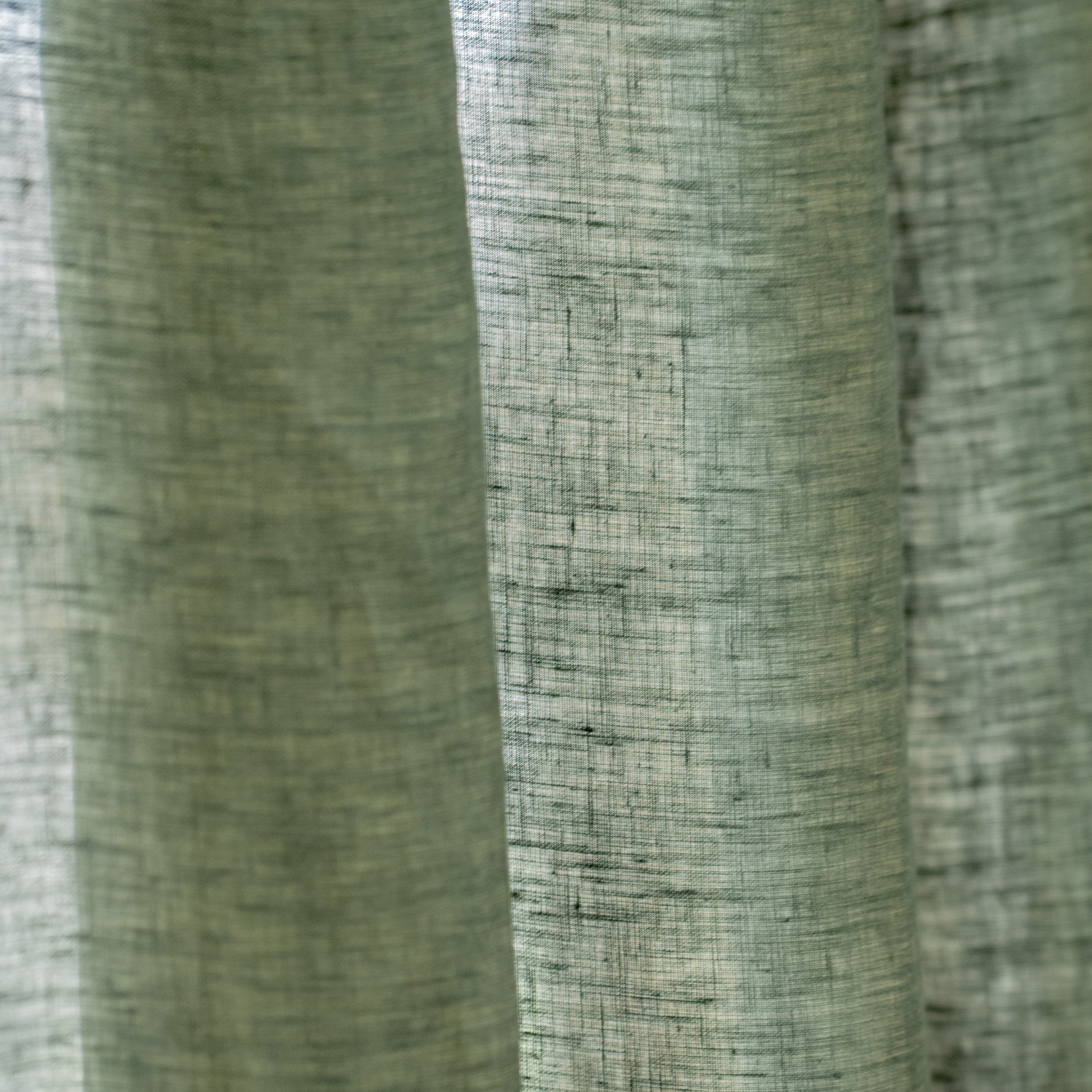 Rideau lin lavé ajustable (140 x max 270 cm) Louise Vert romarin 3