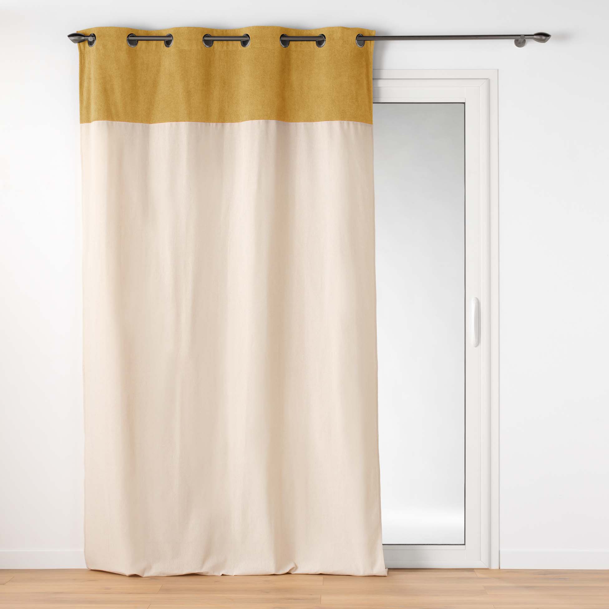 Rideau bouclette (140 x 240 cm) Tessa Jaune ocre