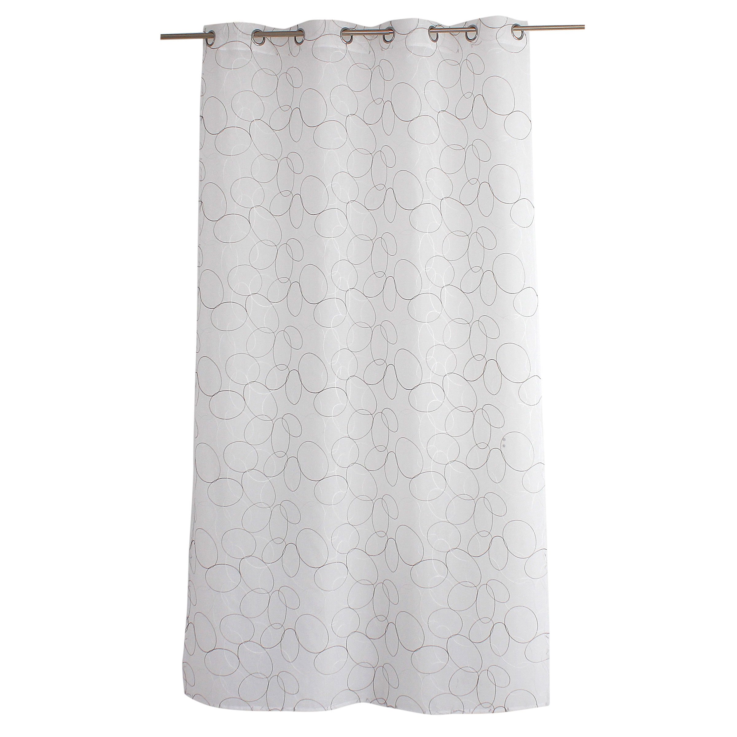 Voilage brodé (140 x 240 cm) Galet Gris 4