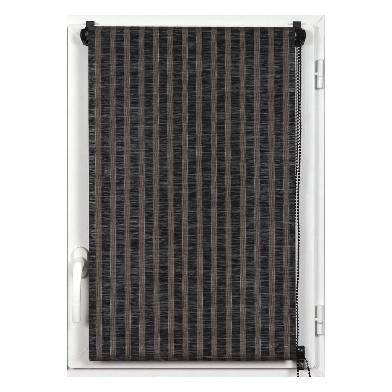 Store enrouleur tamisant (45 x 180 cm) Rayures Noir 1
