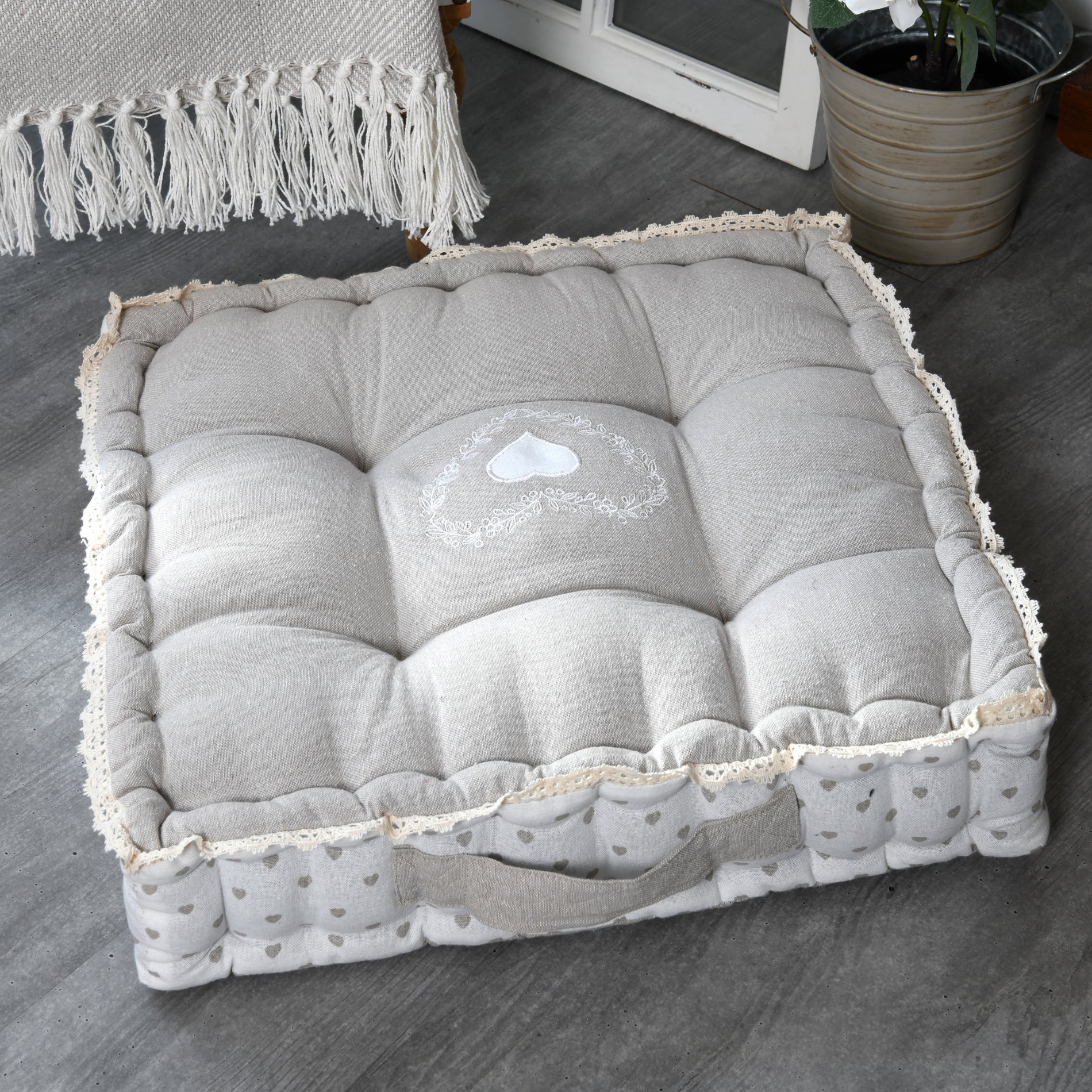 Coussin de sol (45 cm) Berenice Taupe clair 1