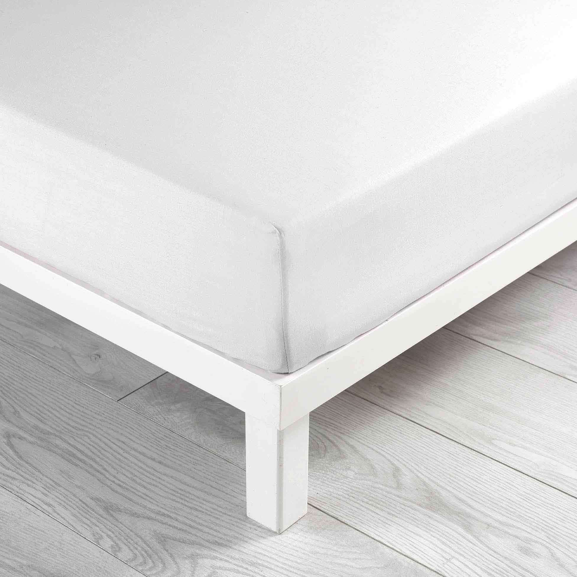 Drap housse coton lavé (160 cm) Linette Blanc 1