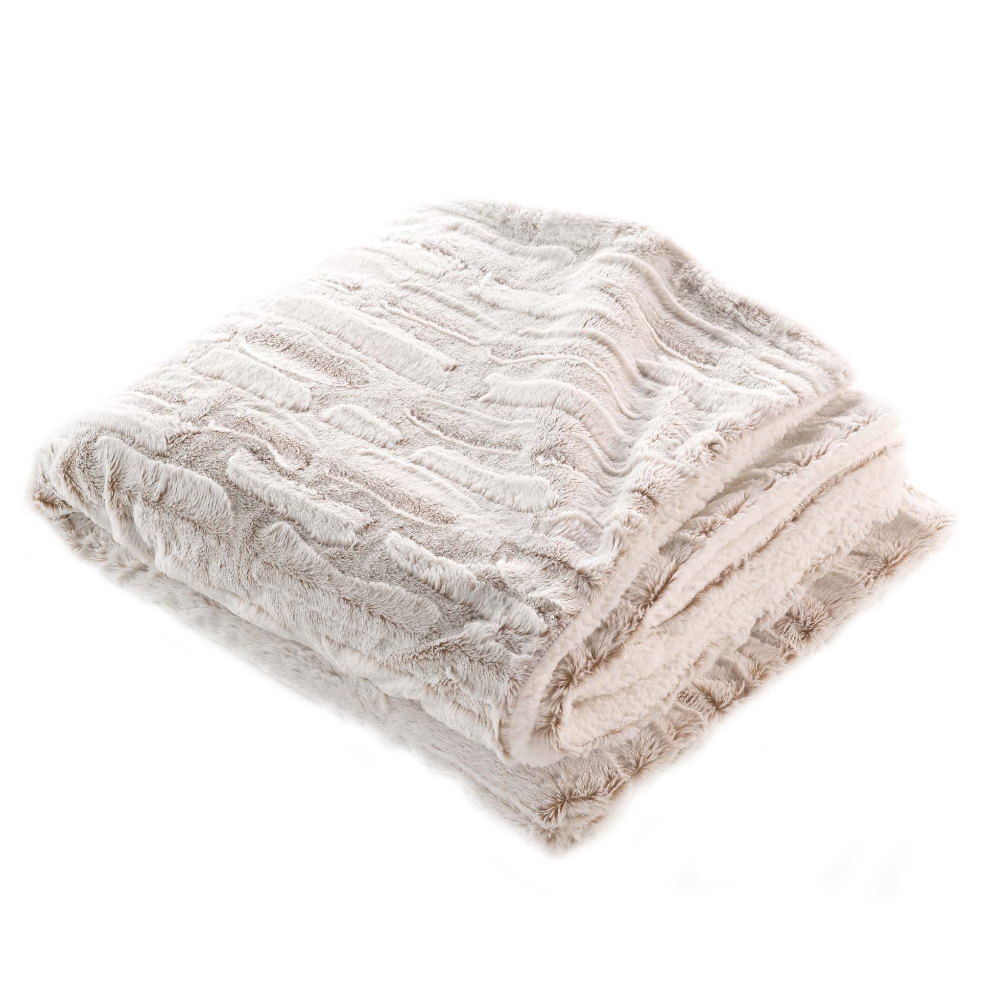 Plaid fausse fourrure (150 cm) Lynx Beige