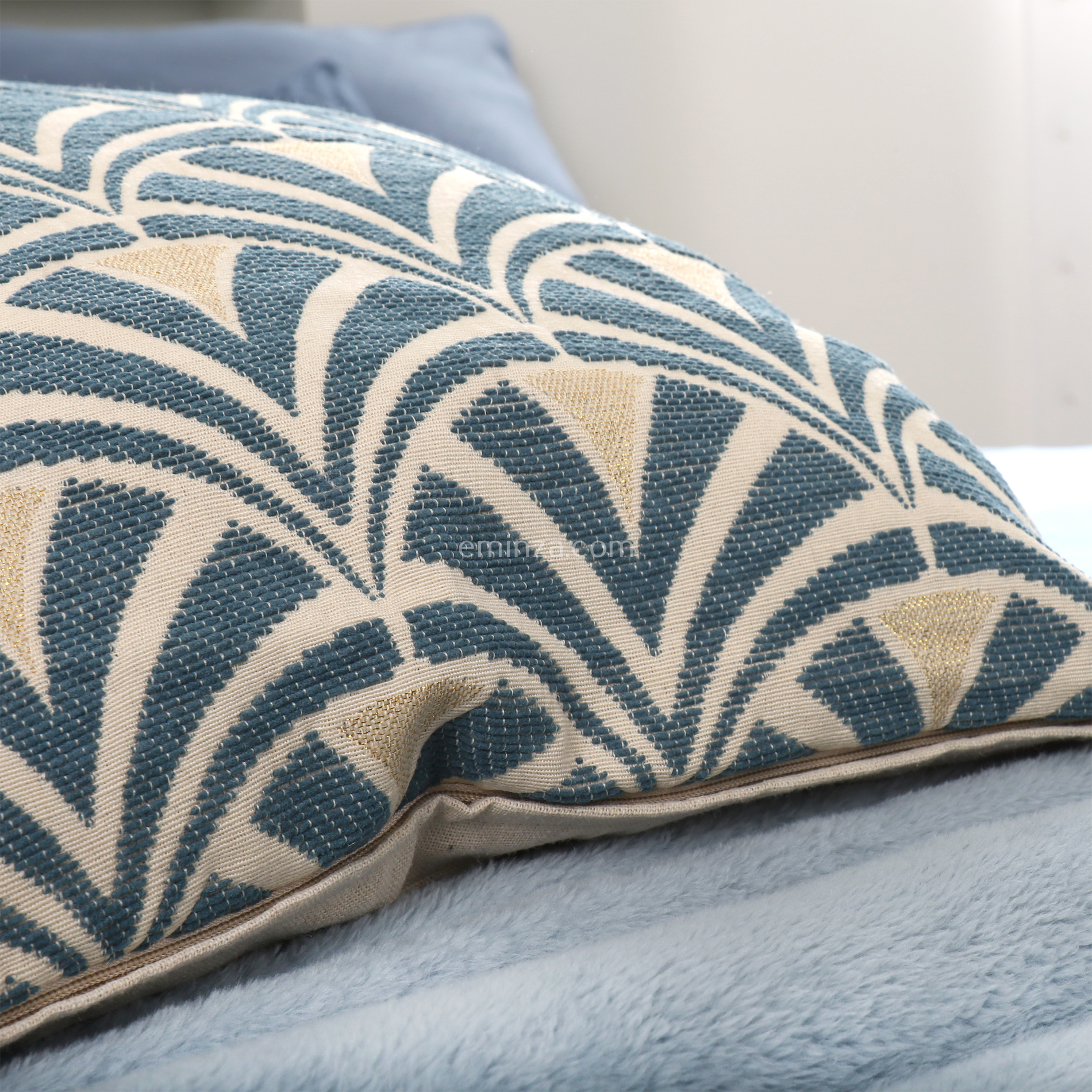 Housse de coussin carrée (40 cm) Dory Bleue 3