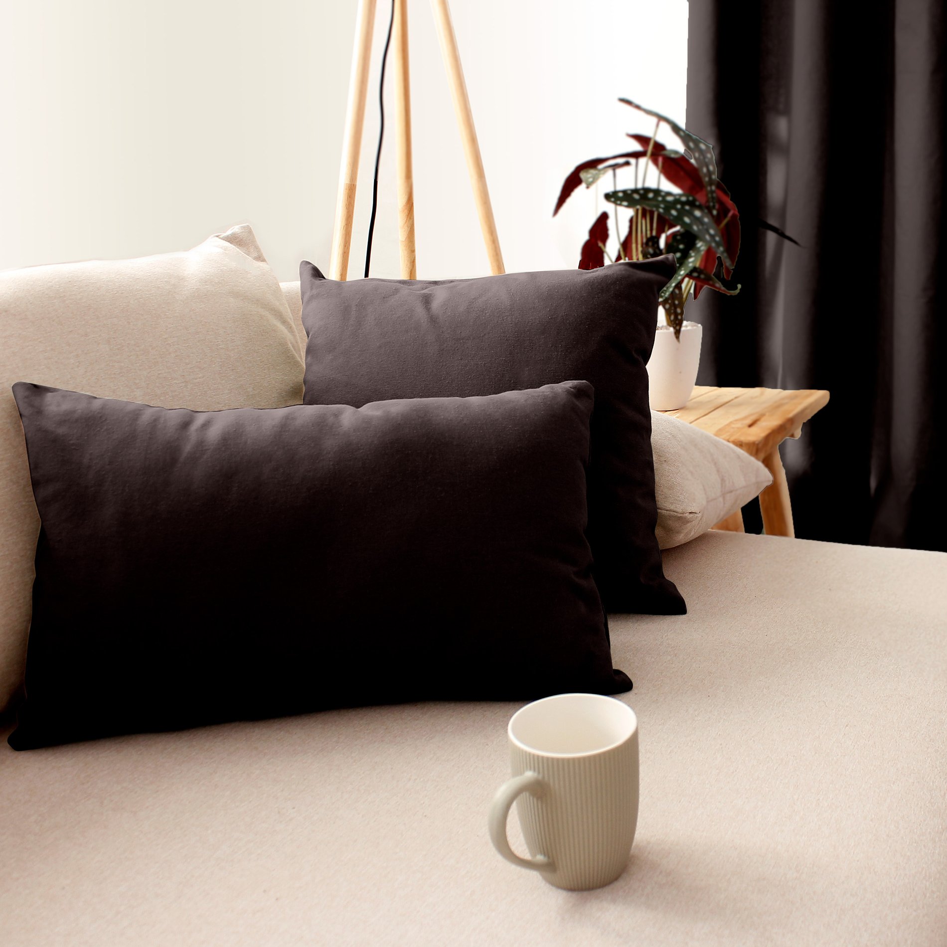 Coussin rectangulaire (50 cm) Etna Chocolat foncé 1