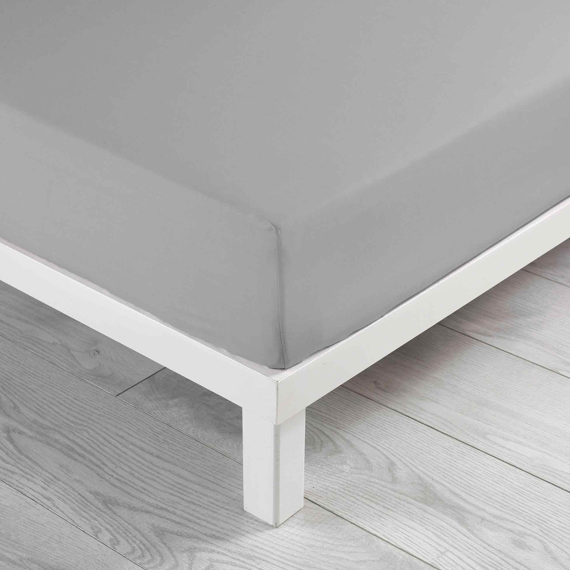 Drap housse coton lavé (140 cm) Linette Gris 1