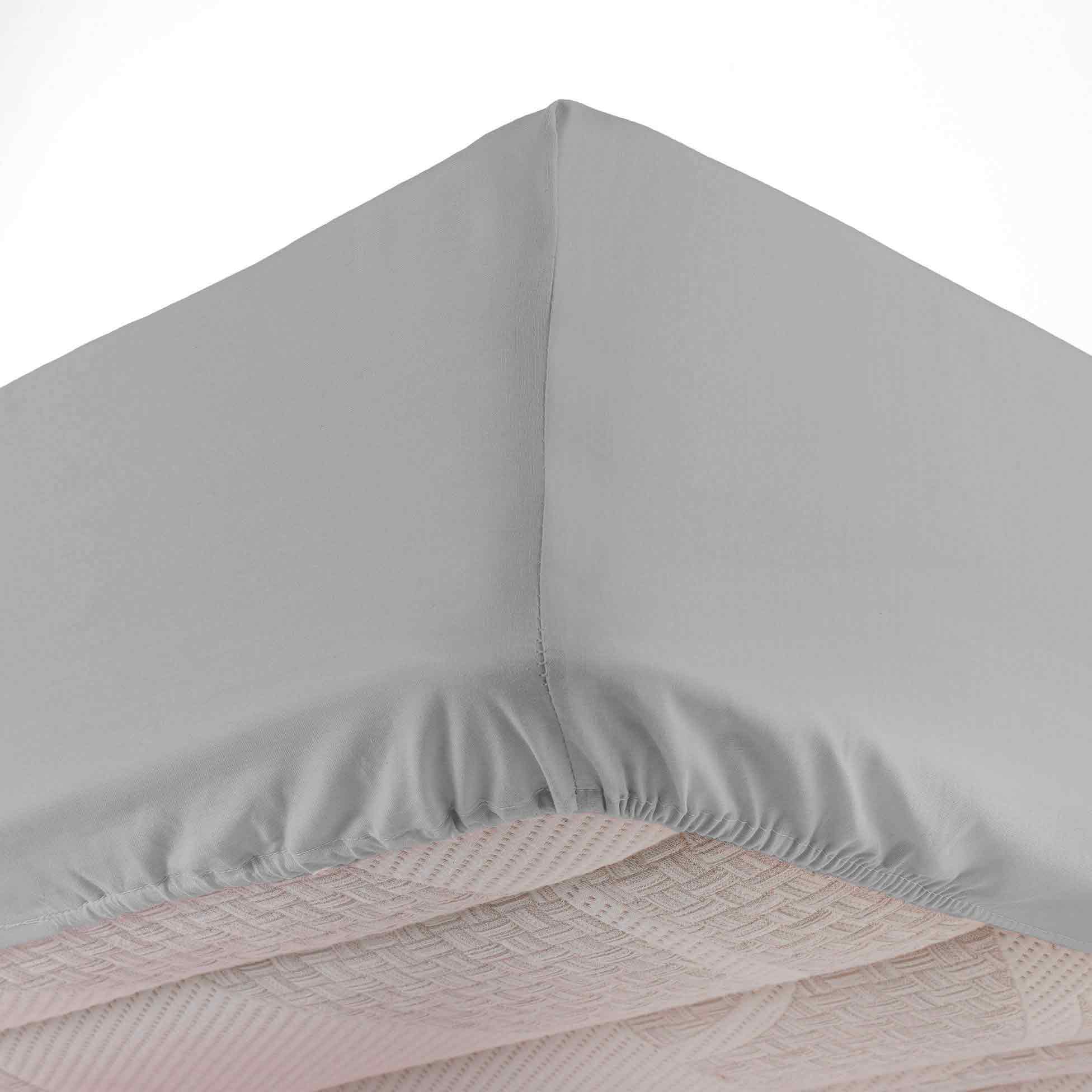 Drap housse coton lavé (140 cm) Linette Gris 2