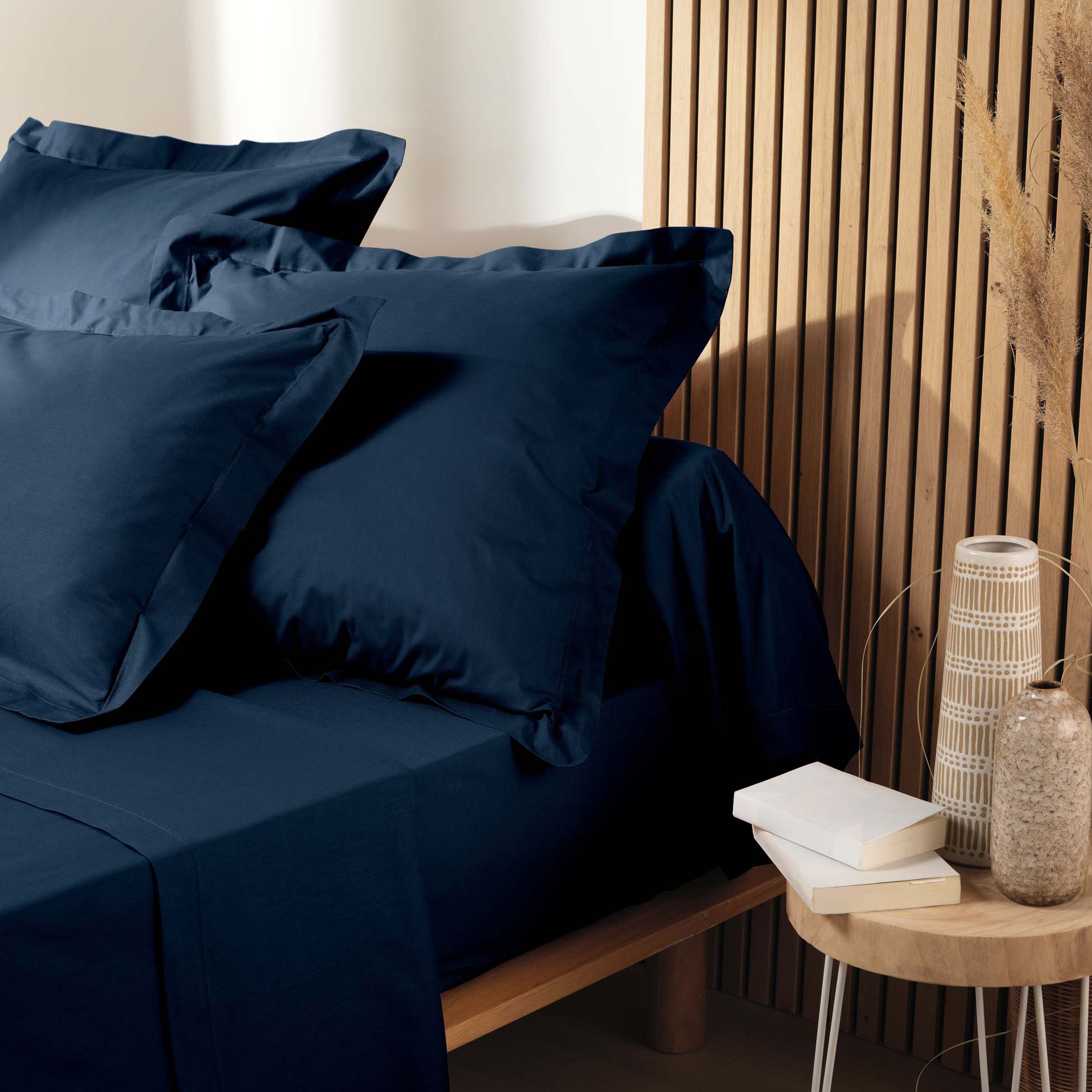Drap housse coton bio (160 cm) Biolina Bleu nuit 3