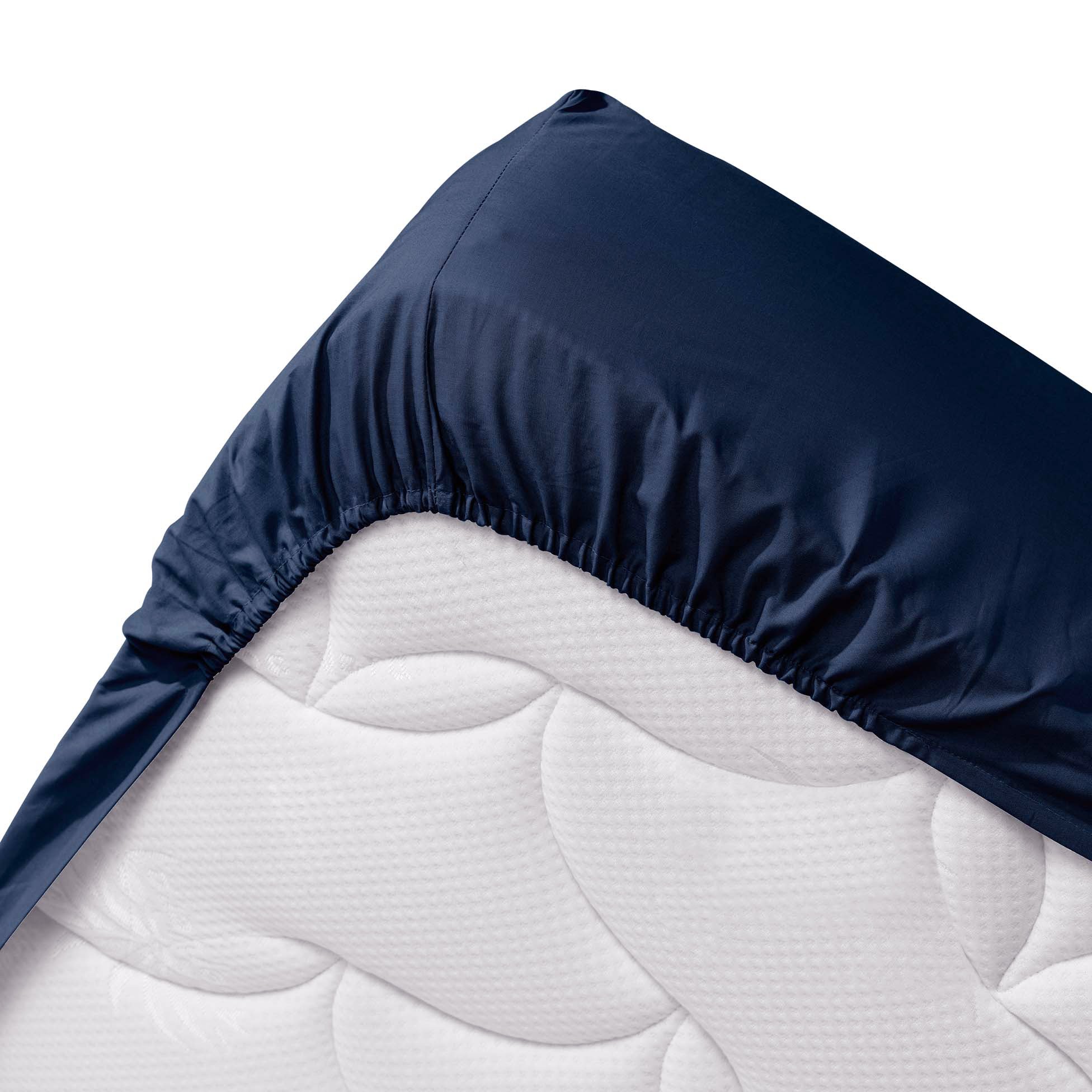 Drap housse coton bio (160 cm) Biolina Bleu nuit 5