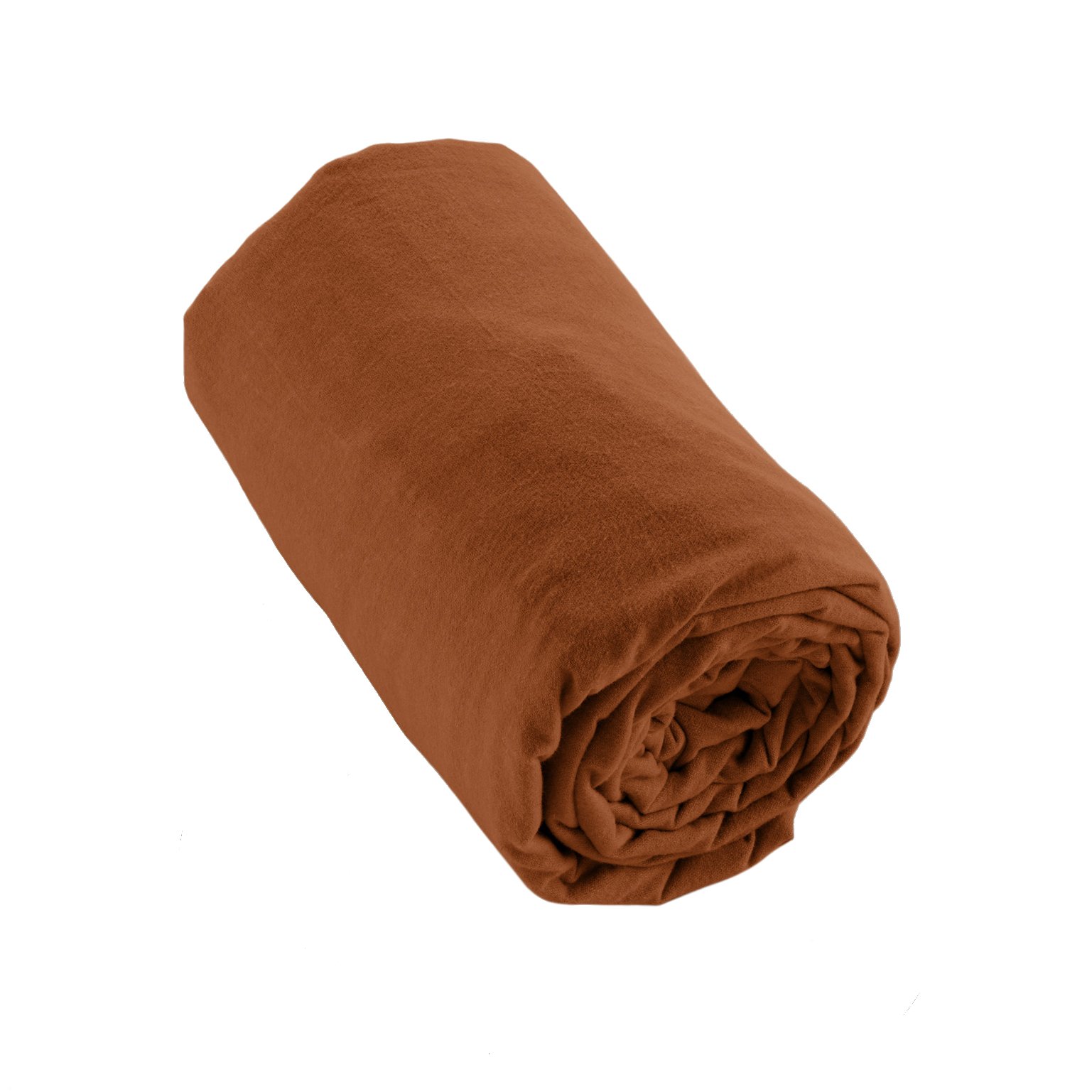 Drap housse flanelle de coton (140 cm) Théa Terracotta 2