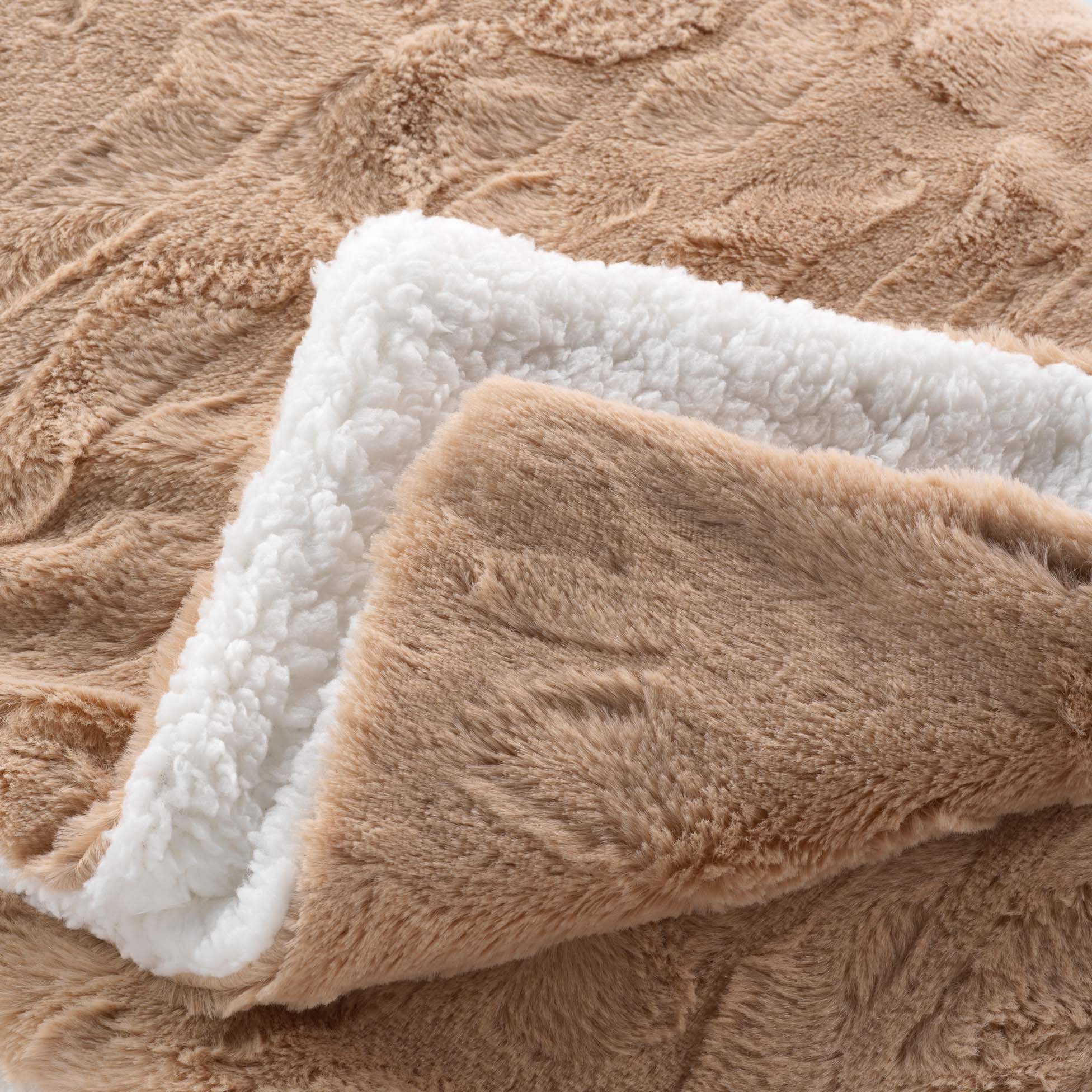 Plaid fausse fourrure (220 cm) Foxy Taupe