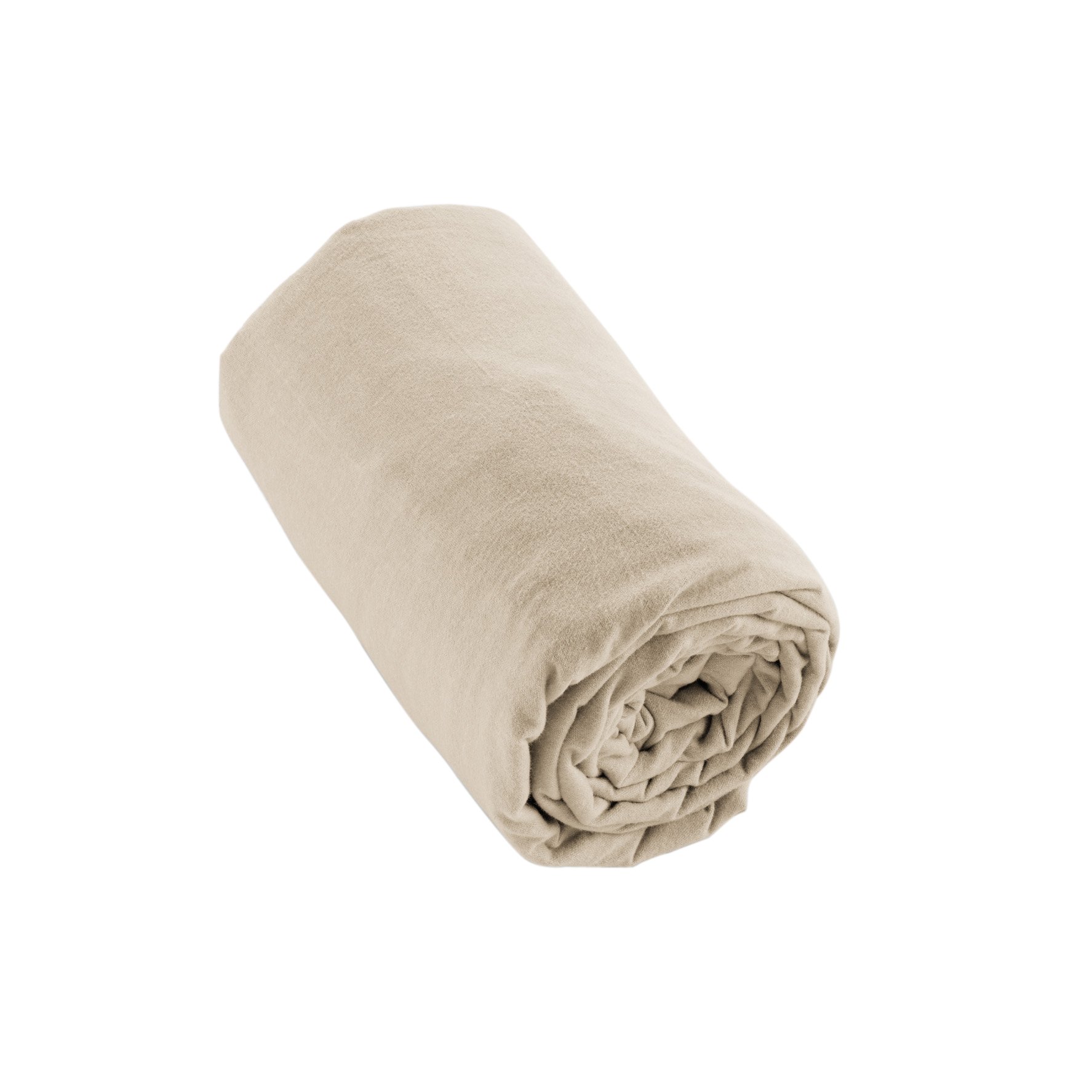 Drap housse flanelle de coton (90 cm) Théa Beige 2
